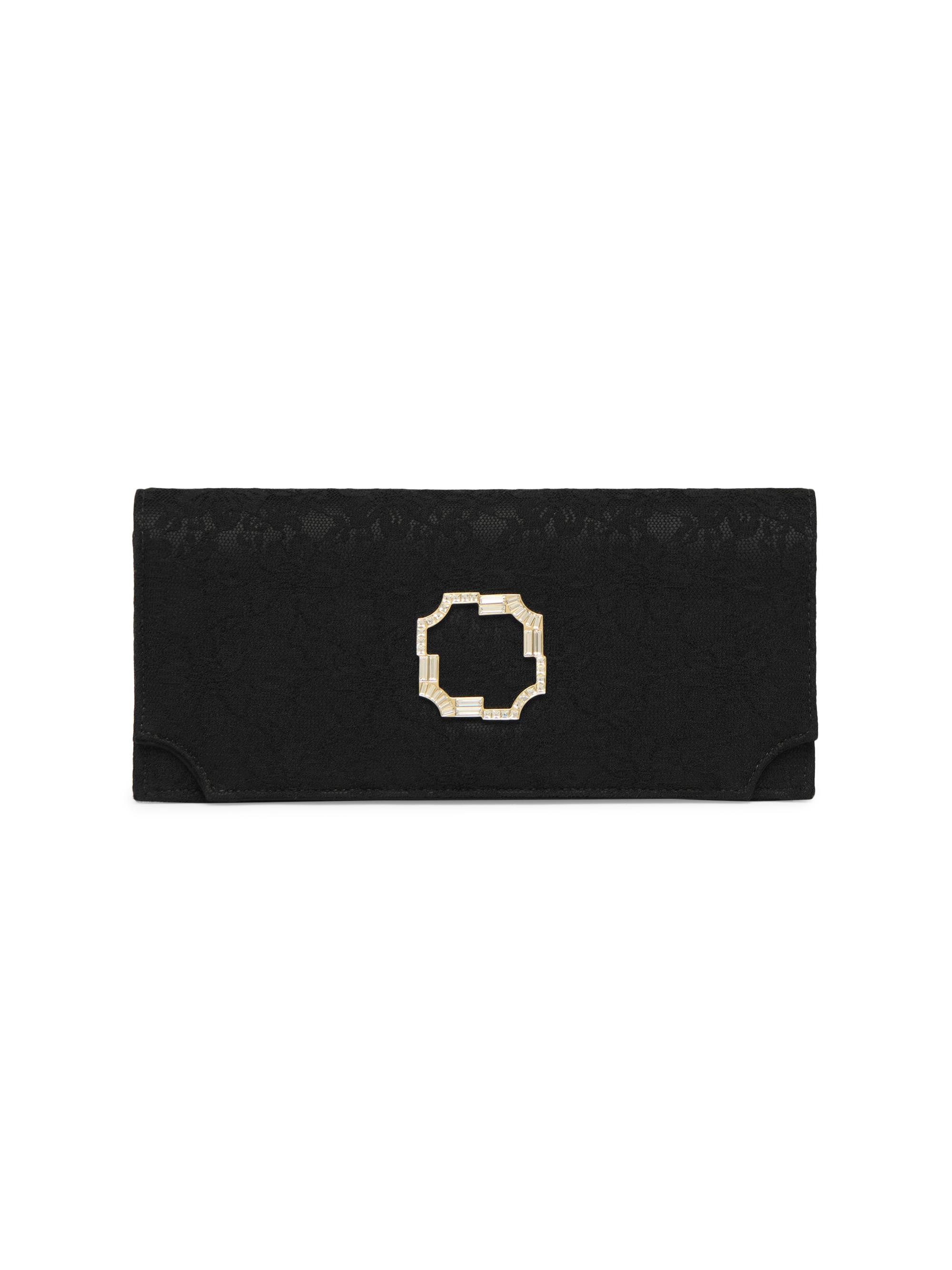 Malone Souliers Women's Vivien Lace Satin Clutch Bag - Black
