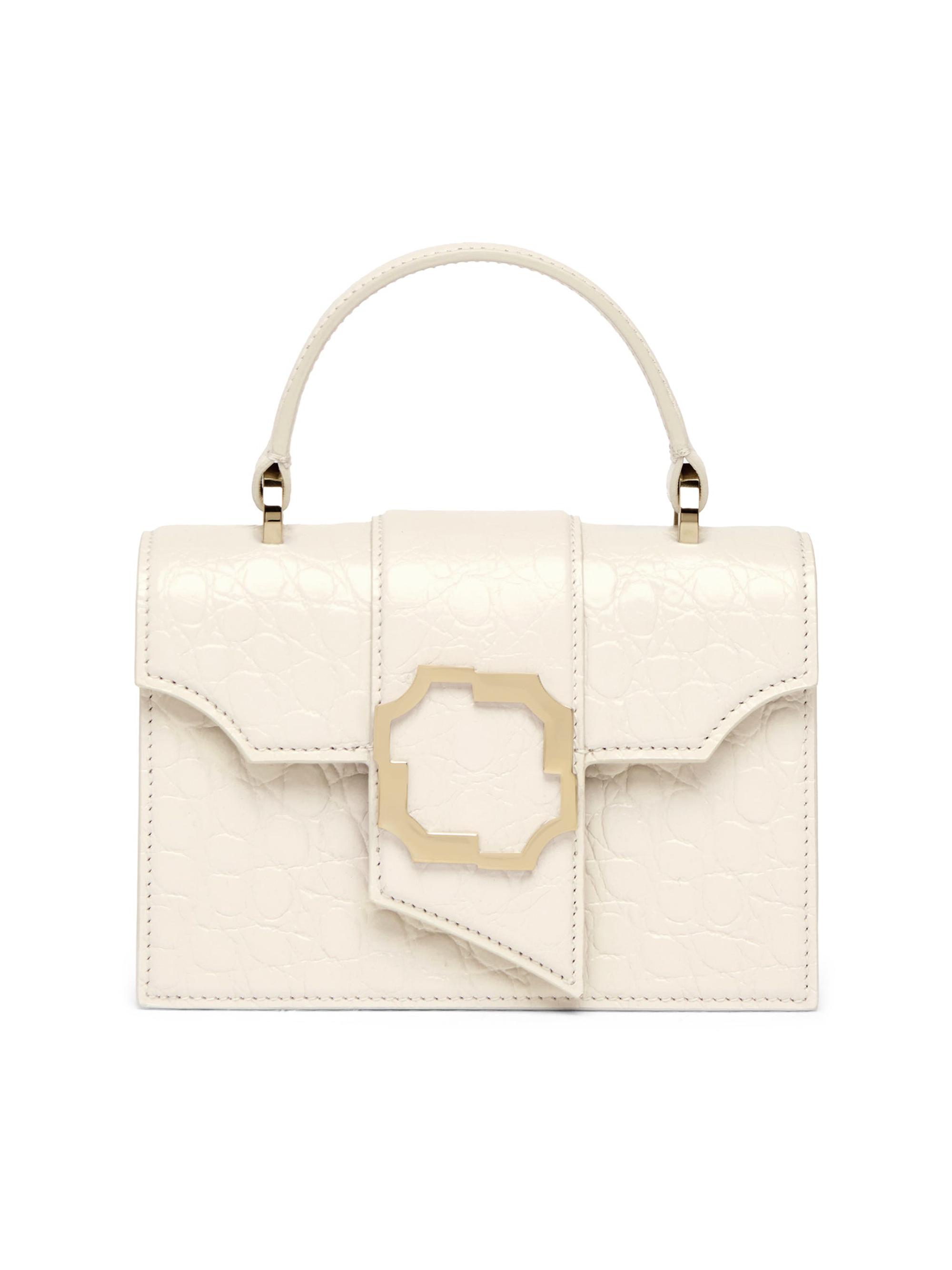 Malone Souliers Women's Audrey Croc-Embossed Leather Mini Top Handle Bag - Cream
