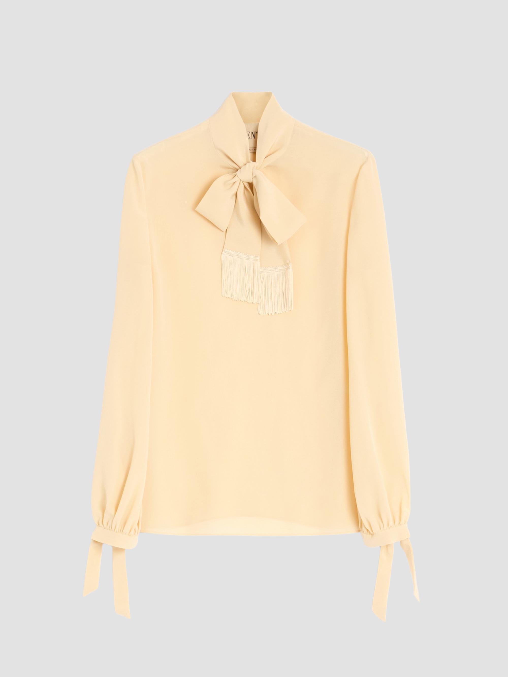 Valentino Garavani Women's Crepe De Chine Blouse - Birch | Thumbnail 3