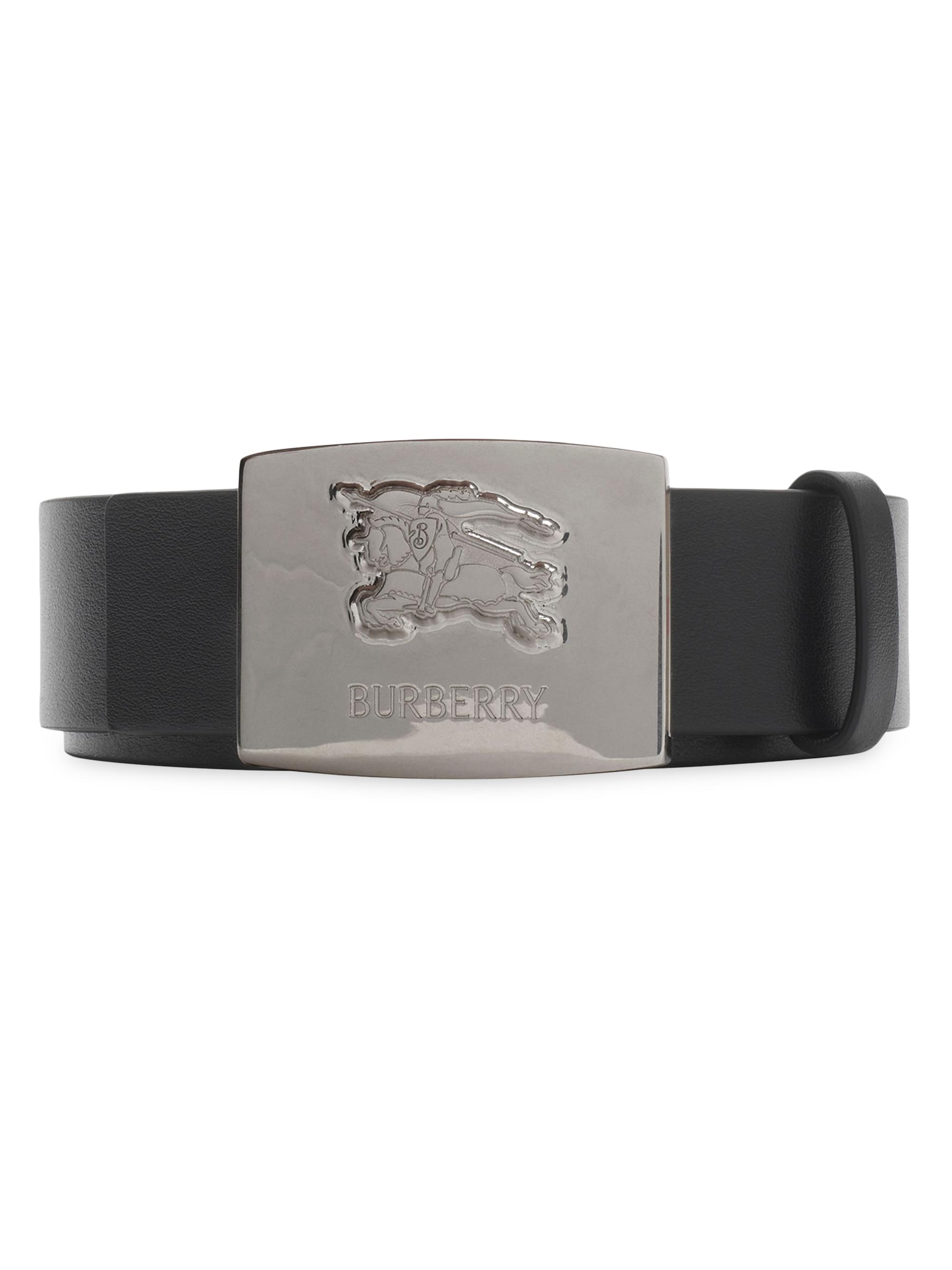 BURBERRY ブラックレザー ベルト Sサイズ BURBERRY BLACK LABEL バーバリーブラックレーベル レザーベルト