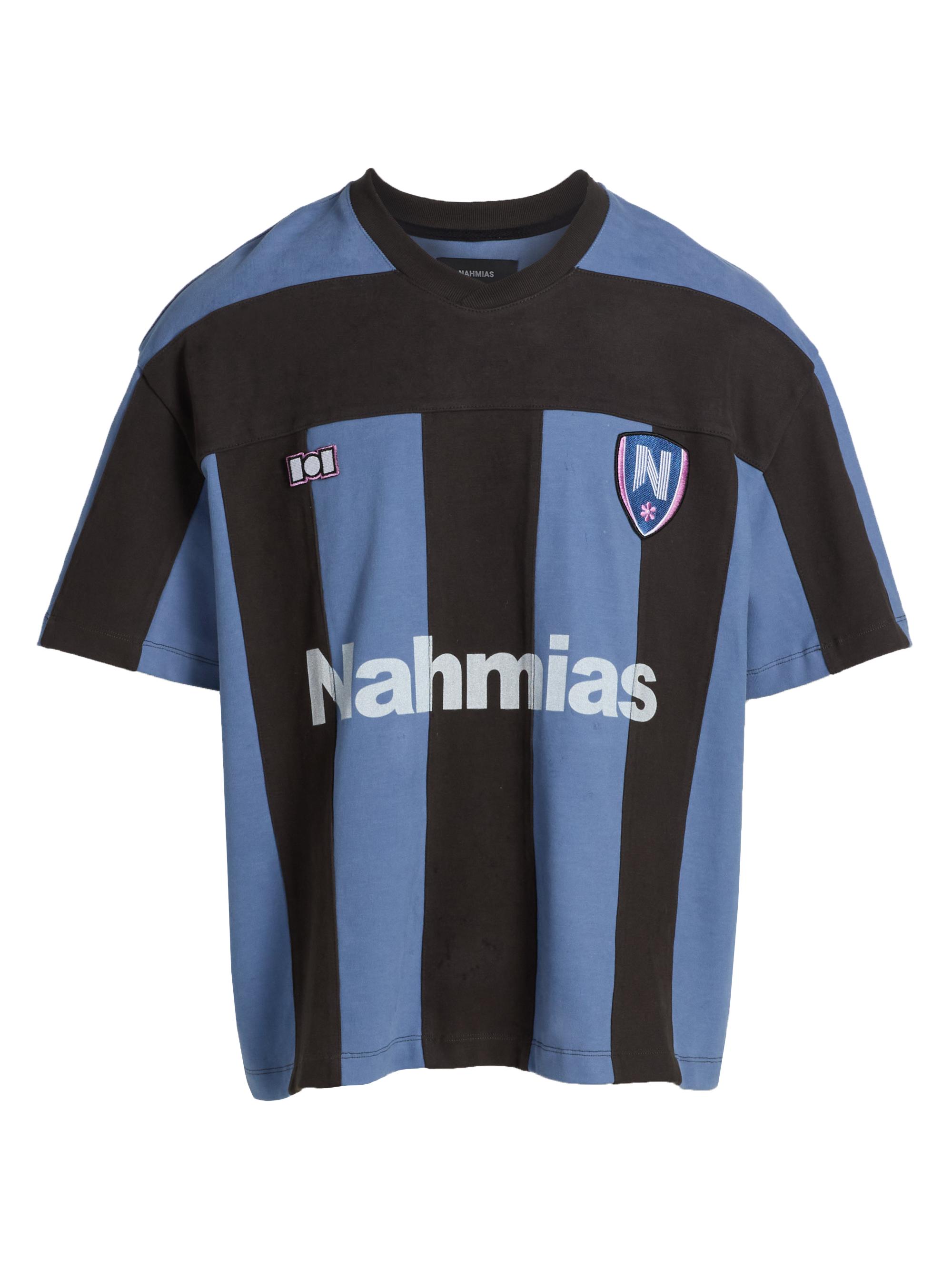 Nahmias Men's Striped Soccer Jersey - Blue Ocean Stripe