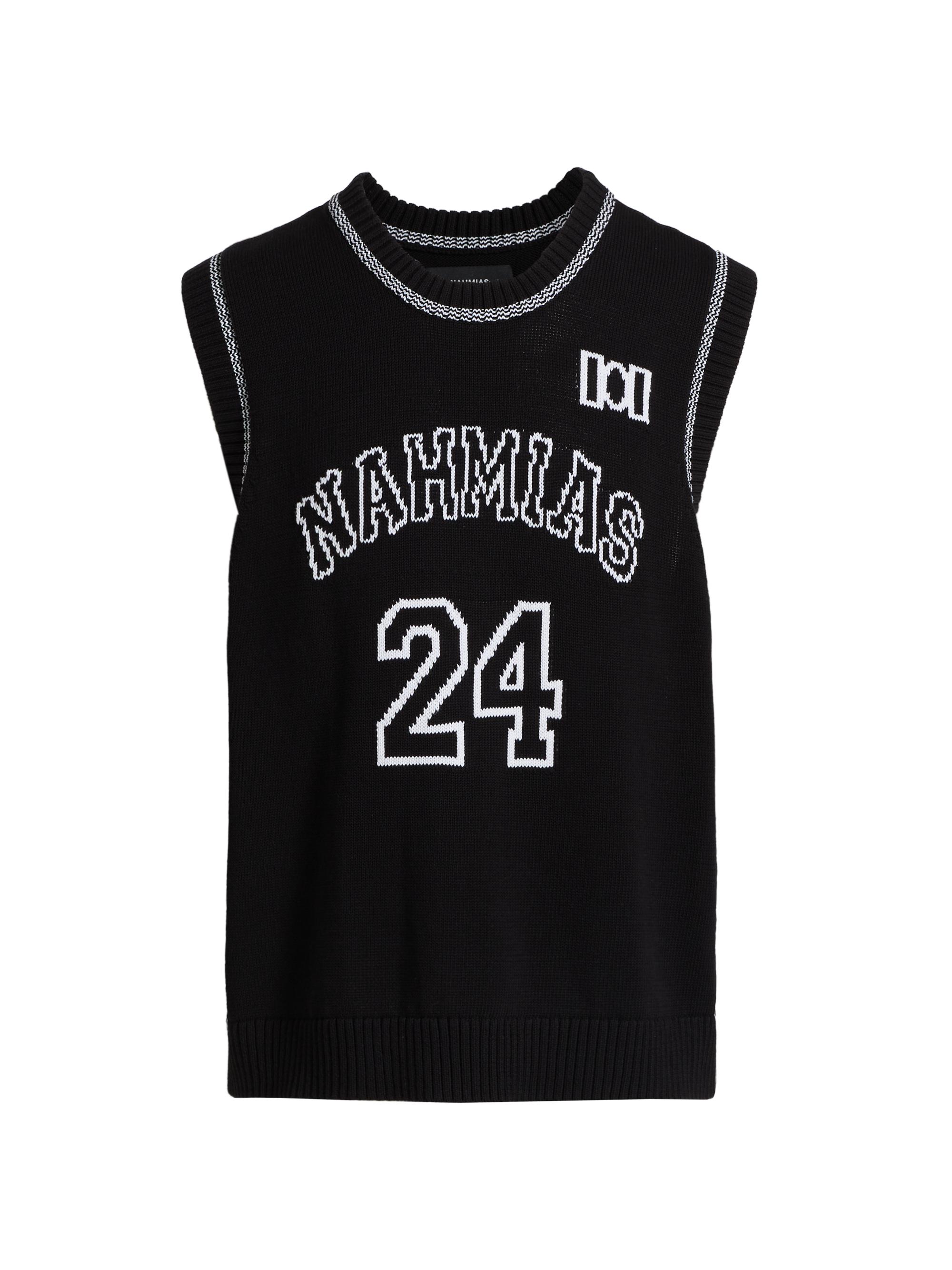 Nahmias Men's Knit Basketball Jersey Vest - Black