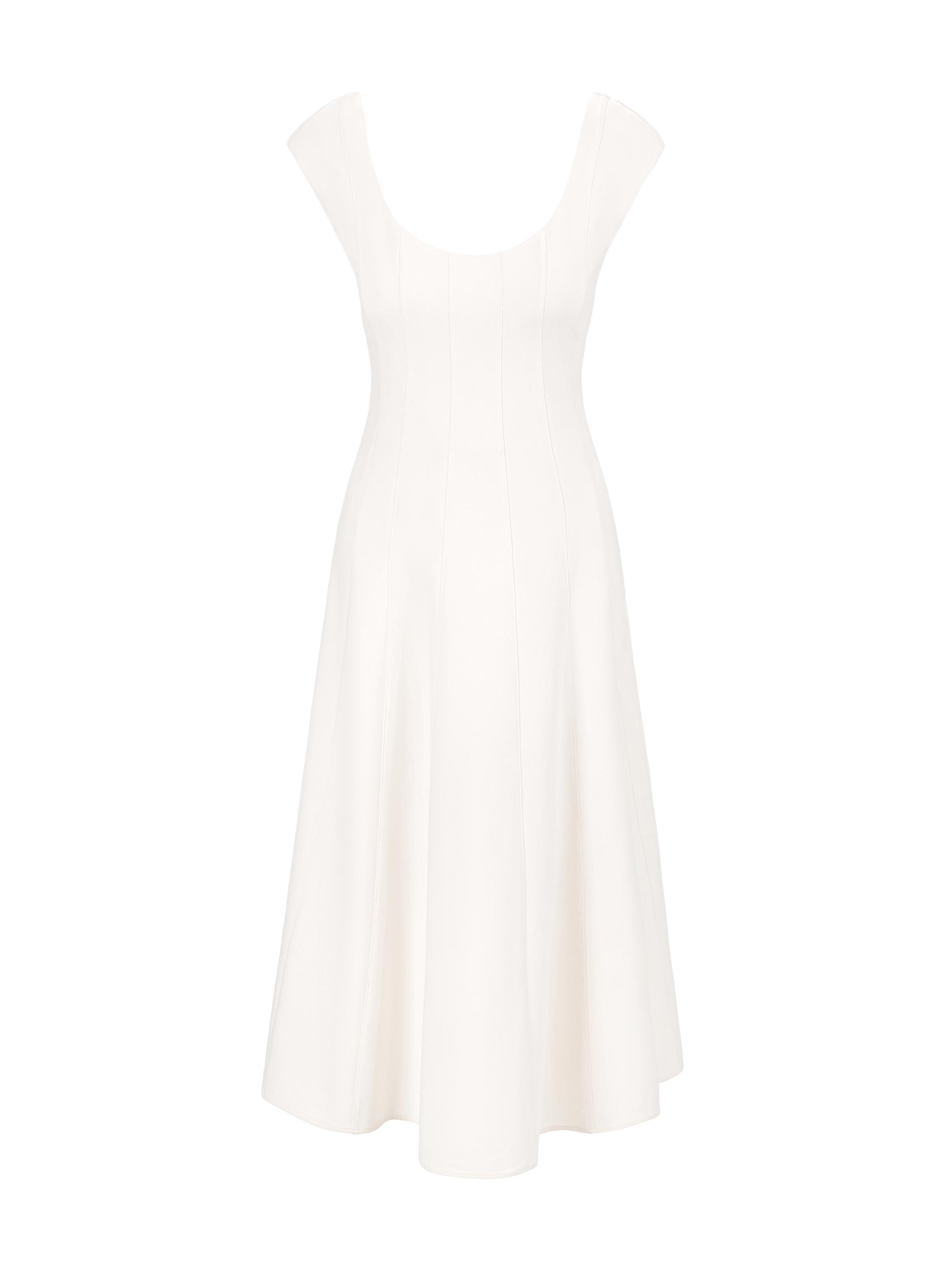 Staud Women's Charlotte A-Line Midi-Dress - Ecru