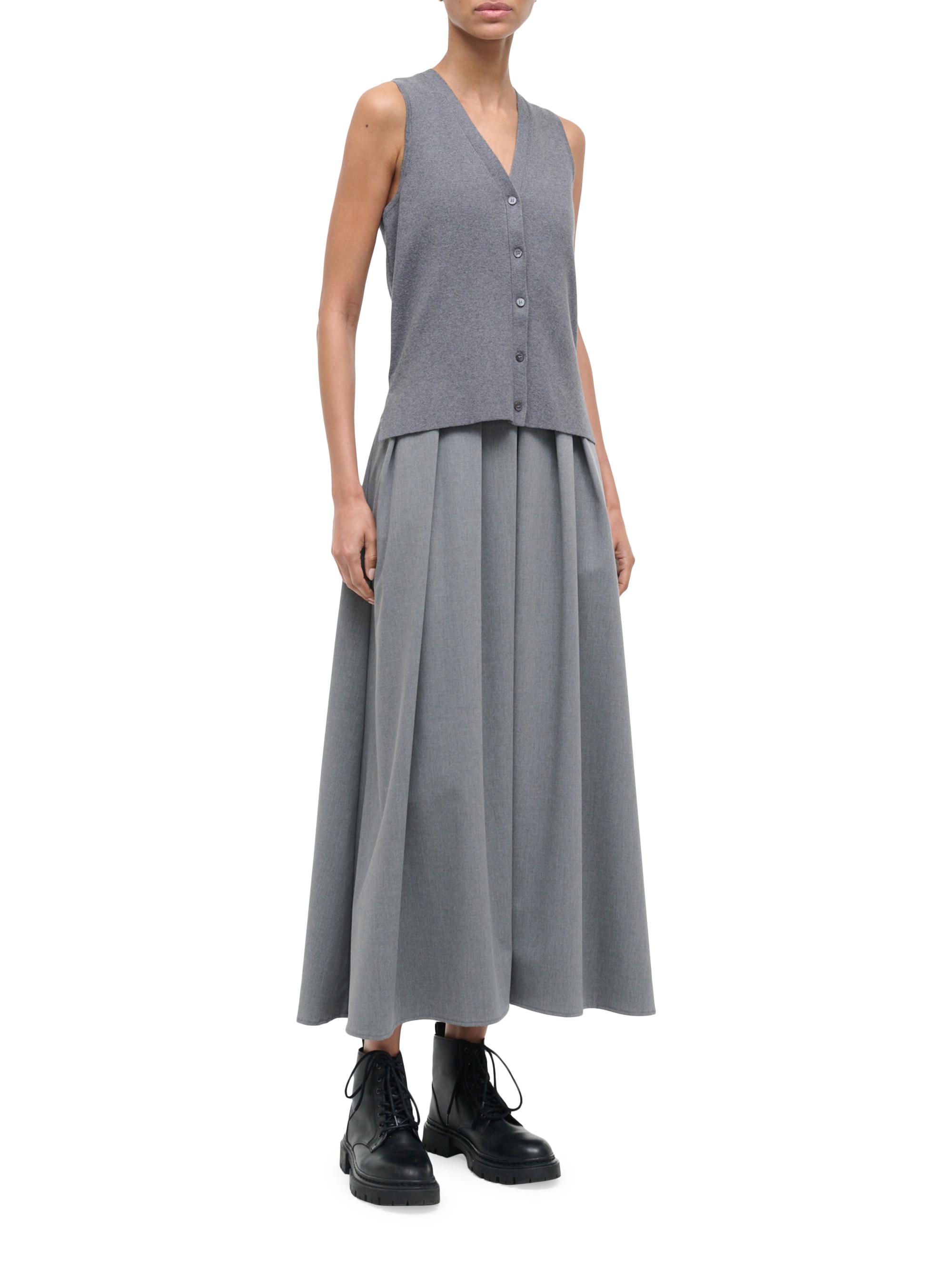 staud madeline mixed-media midi-dress STAUD Madeline Mixed Media Midi Dress In Static