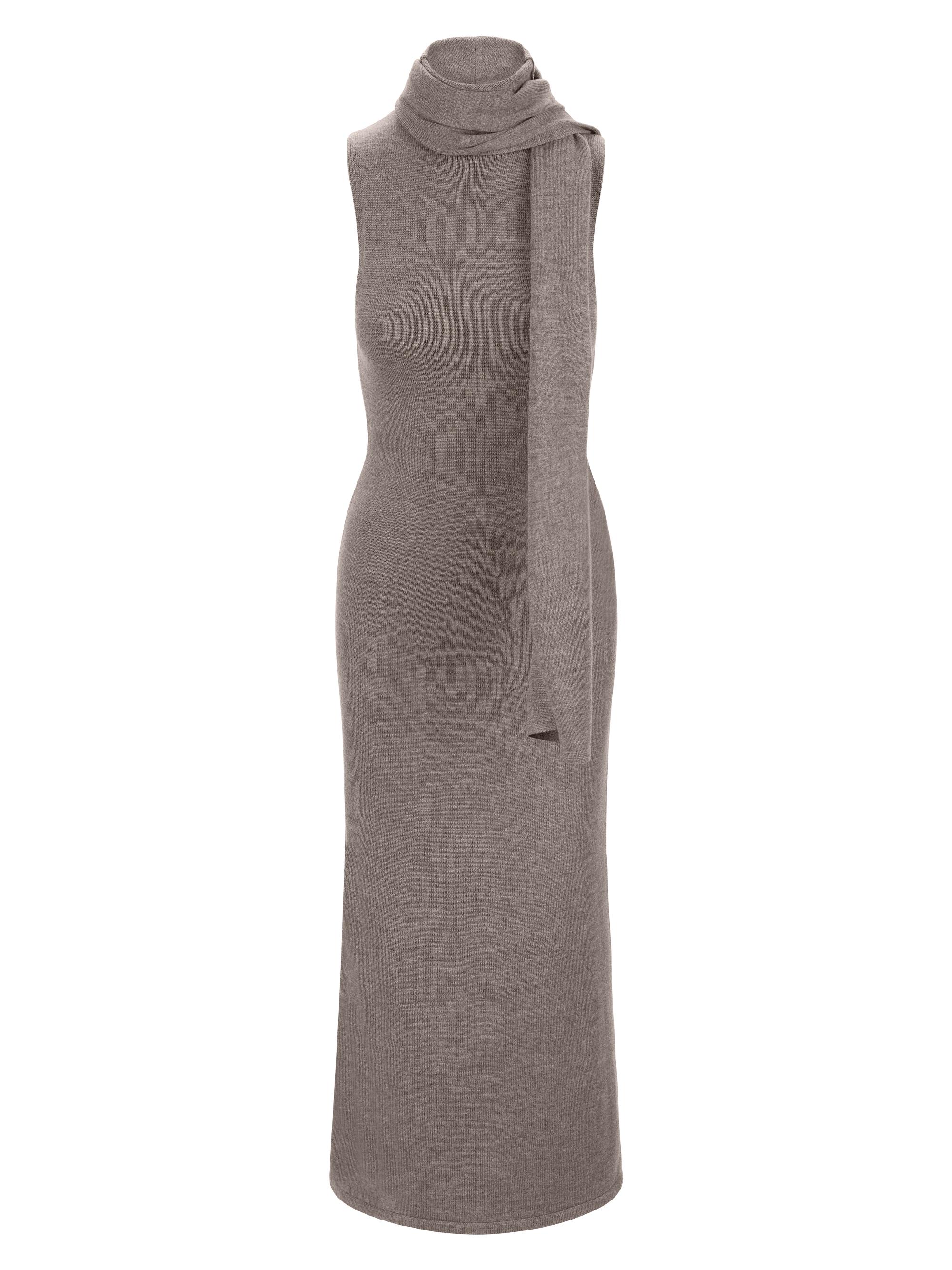 Staud Women's Canal Merino Wool Sleeveless Midi-Dress - Truffle