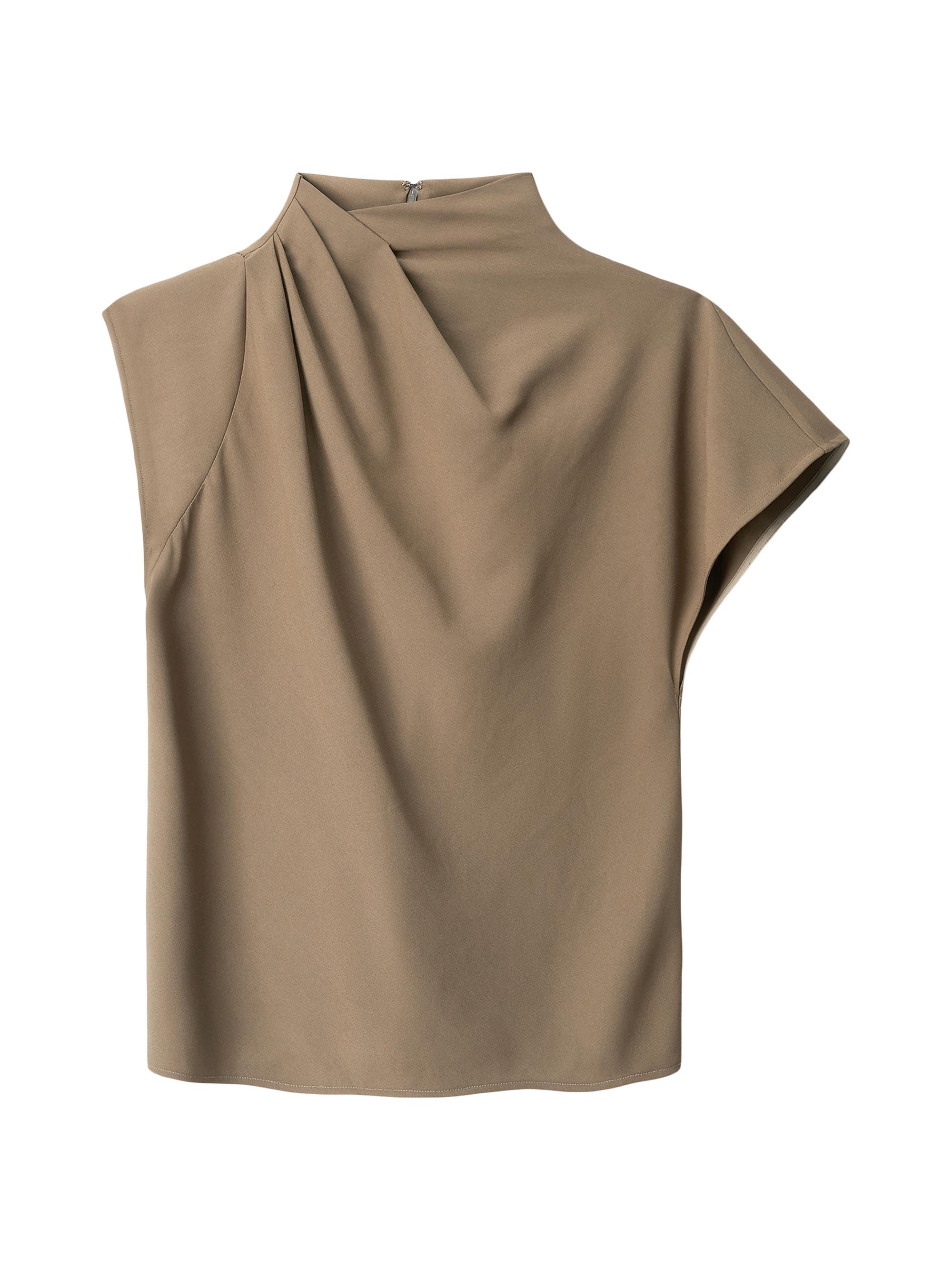 Staud Women's Davina Draped Top - Truffle