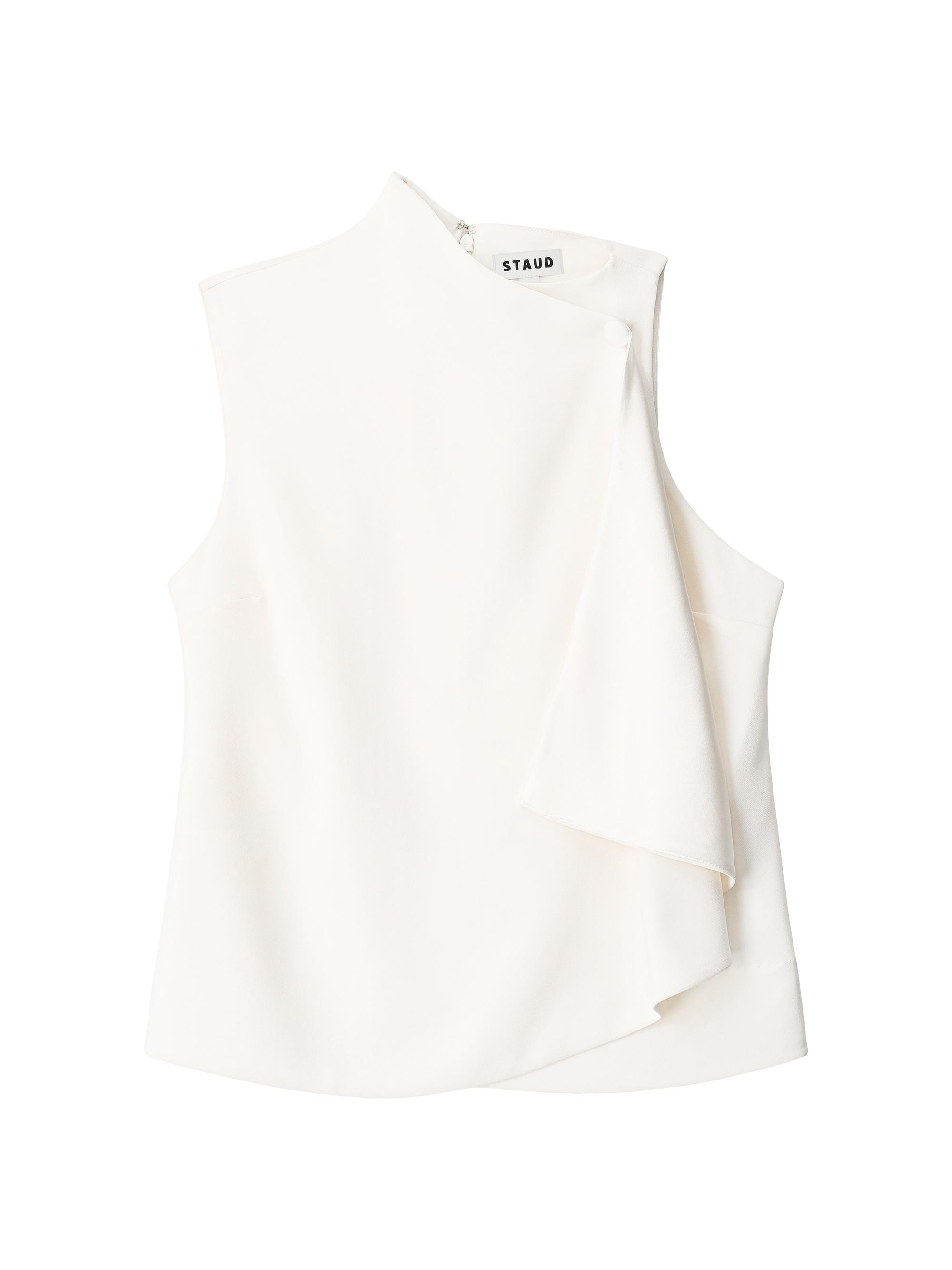 Staud Women's Sierra Draped Stretch-Silk Sleeveless Top -