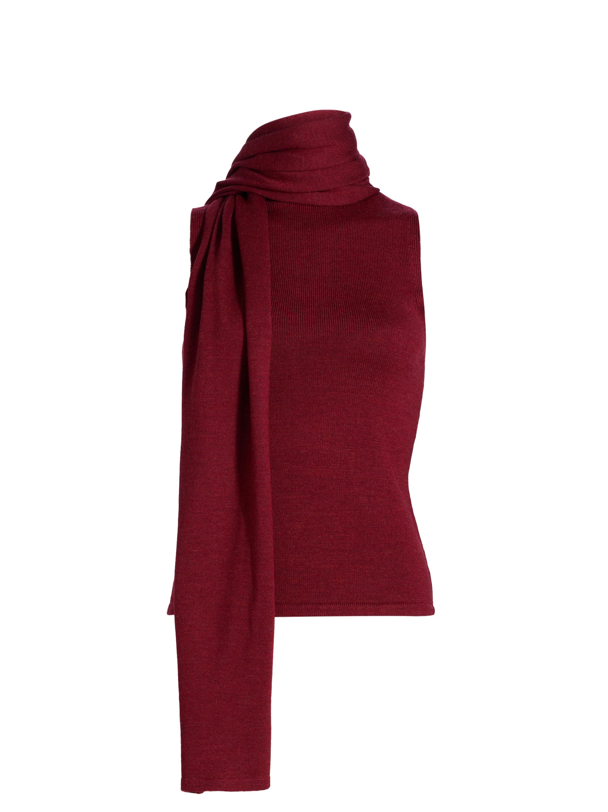 Staud Women's Canal Knit Scarf Top - Sangria