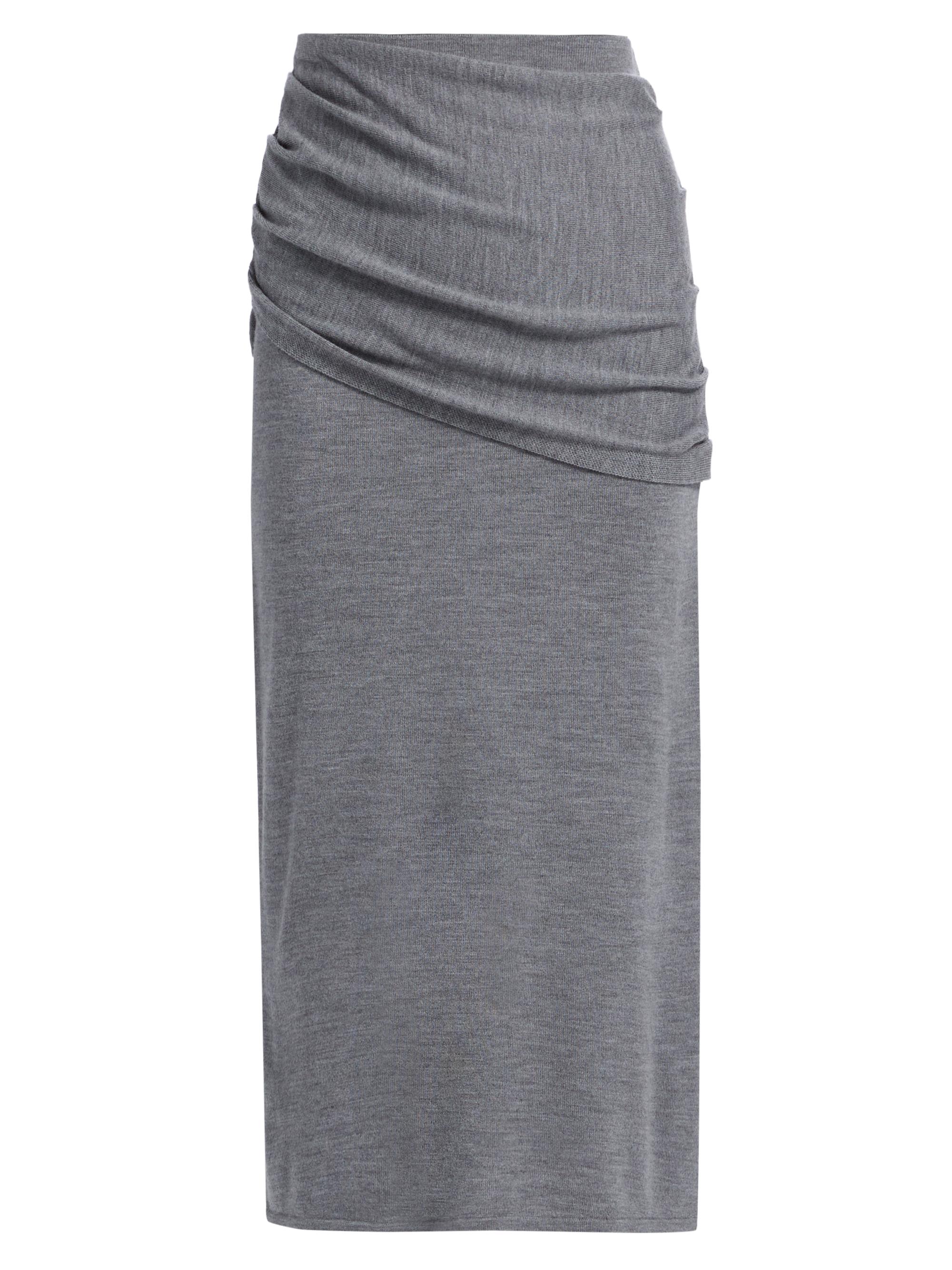 Staud Women's Wilma Merino Wool Midi-Skirt - Heather Grey