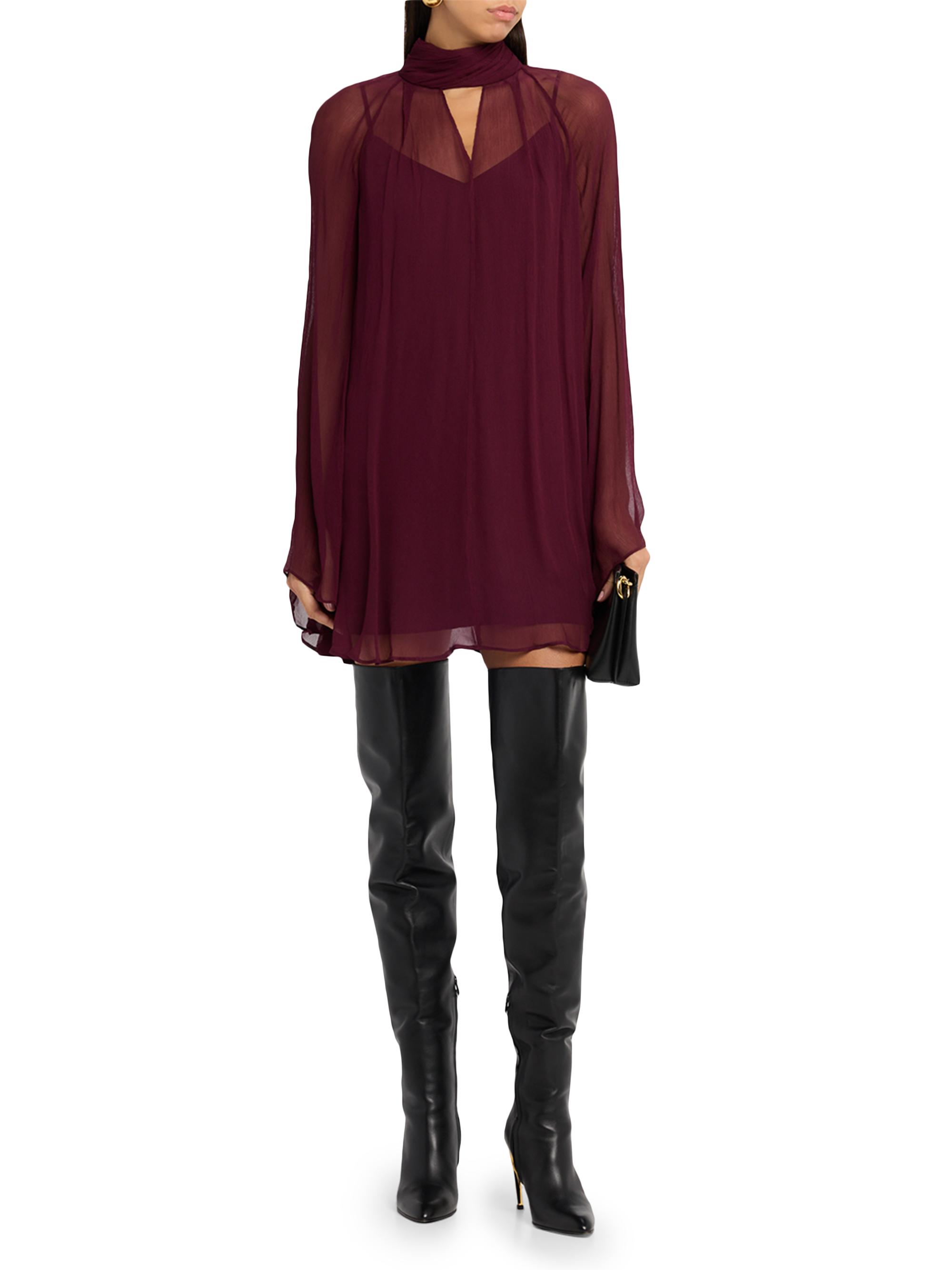 white dress with burgundy shoes Jade Brown Ruched Tulle Mini Dress main image 0