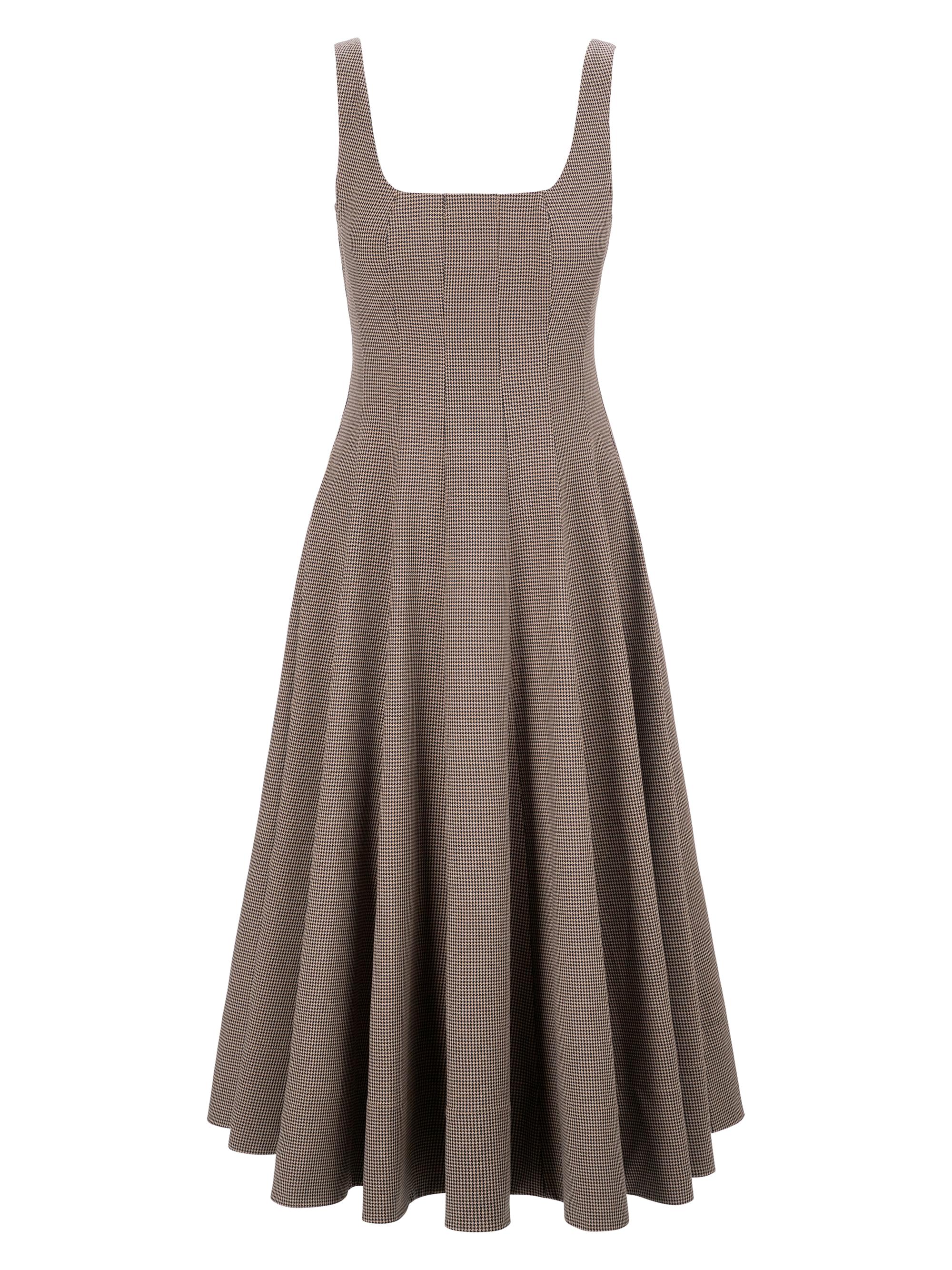 Staud Women's Wells Houndstooth Midi-Dress - Houndstooth