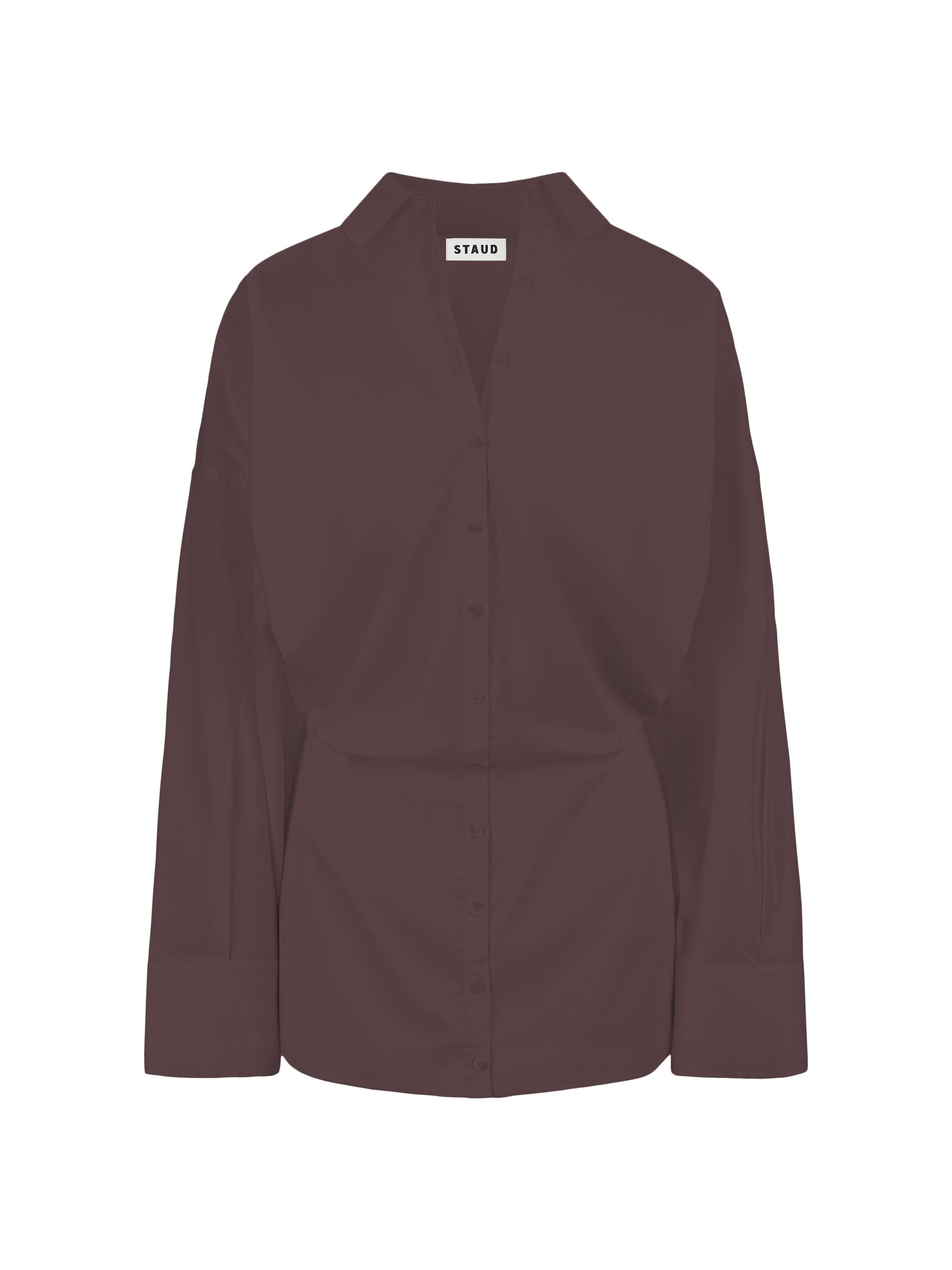 Staud Women's Cynthia Stretch-Cotton Mini-Shirtdress - Earth