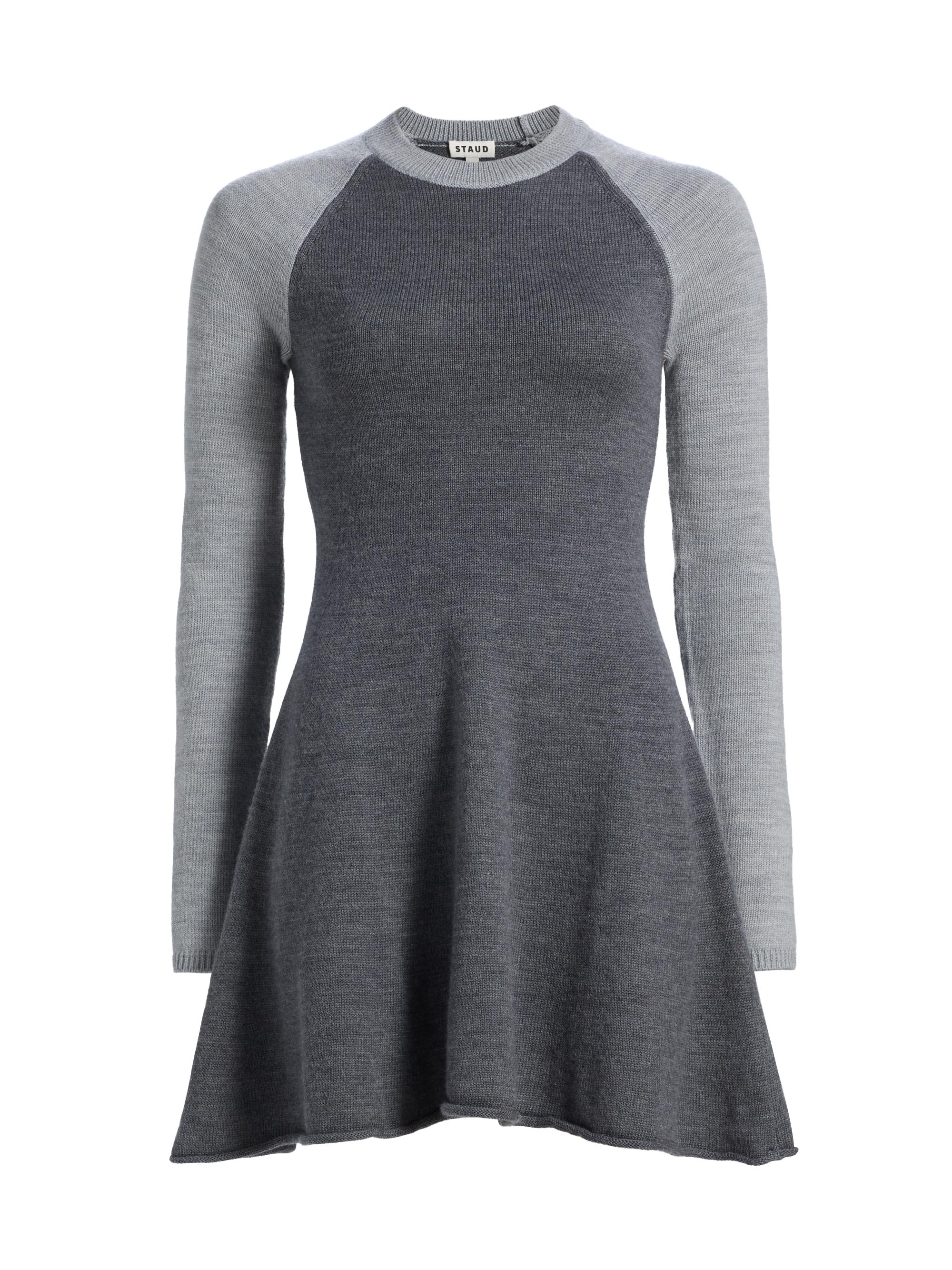 Staud Women's Anita Long-Sleeve Fit & Flare Minidress - Heather Grey Multi