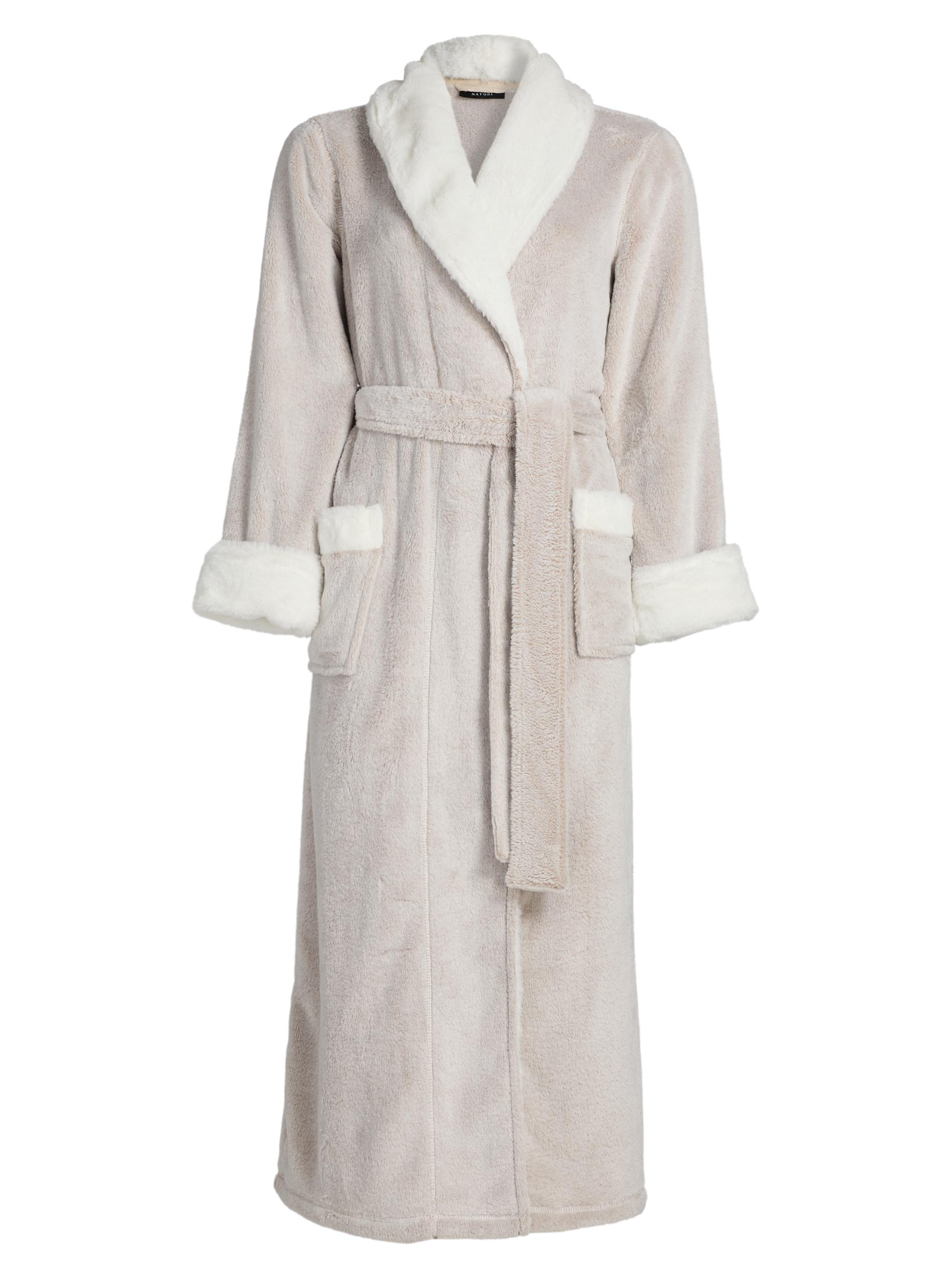 Natori Women's Frosted Faux Fur Velour Belted Robe - Cashmere