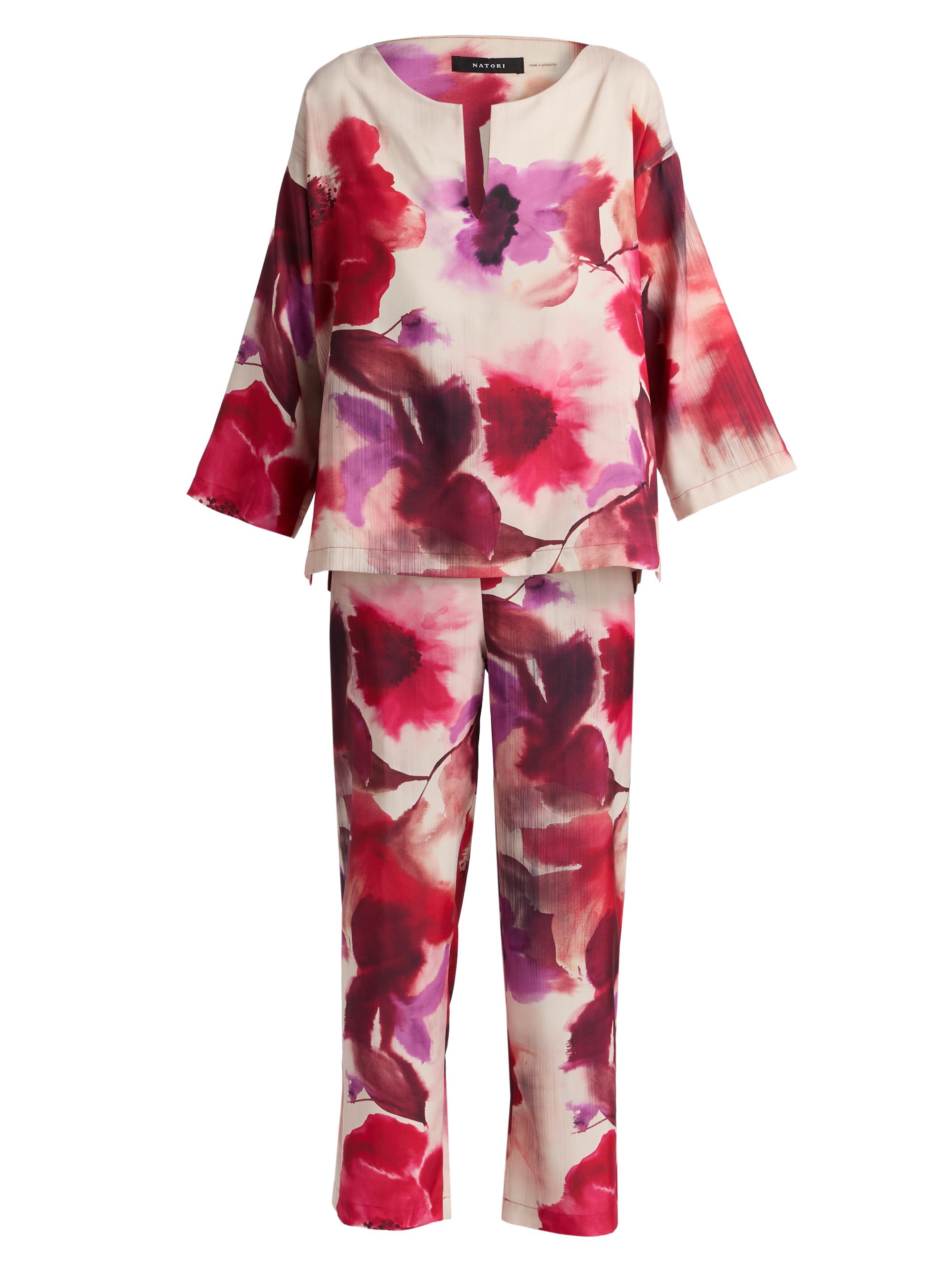 Natori Women's Mizuki Floral Charmeuse Pajamas - Red