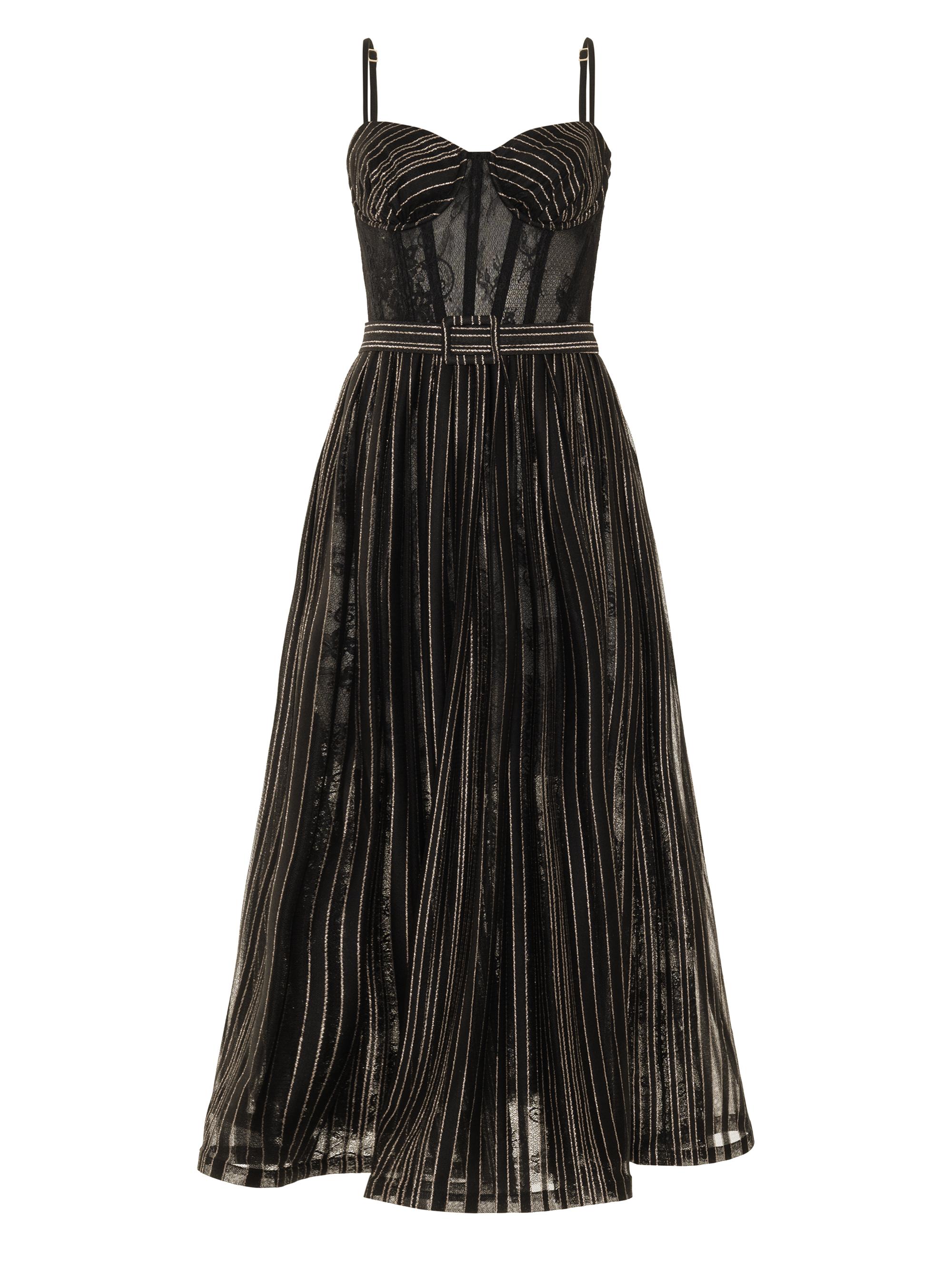 BCBGMAXAZRIA Andi Asymmetric Lace & Tulle Maxi Dress | Saks Fifth