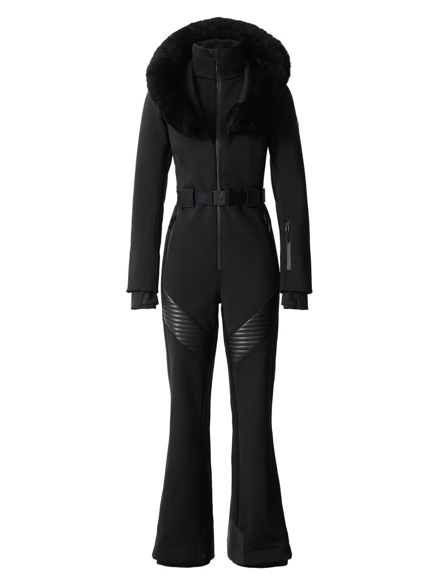 Mackage Women's Elle Shearling Trim Ski Suit In Black