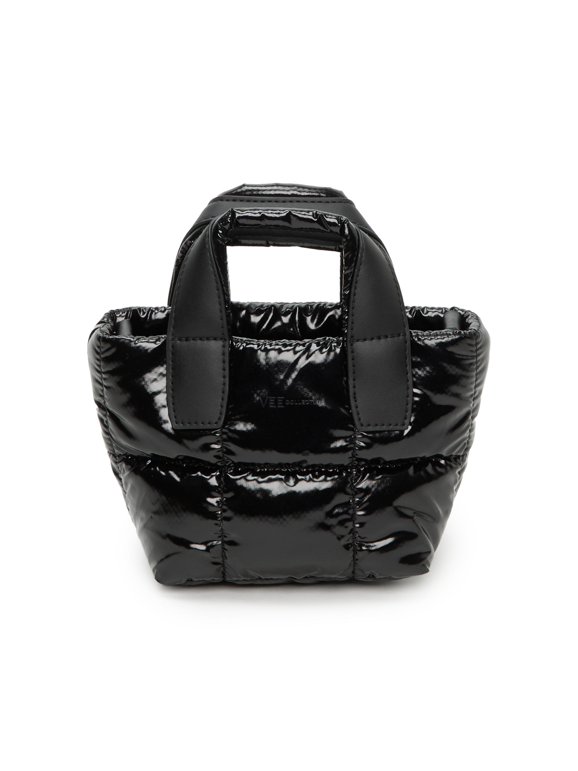 Vee Collective Women's Porter Micro Quilted Tote Bag - Black Vinyl