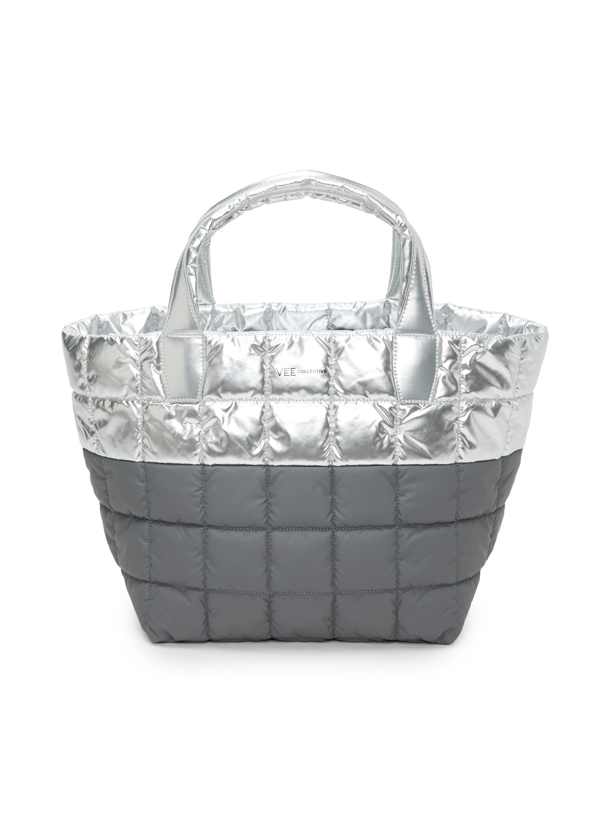 Vee Collective Women's Porter Line  Quilted Tote Bag - Silver Grey