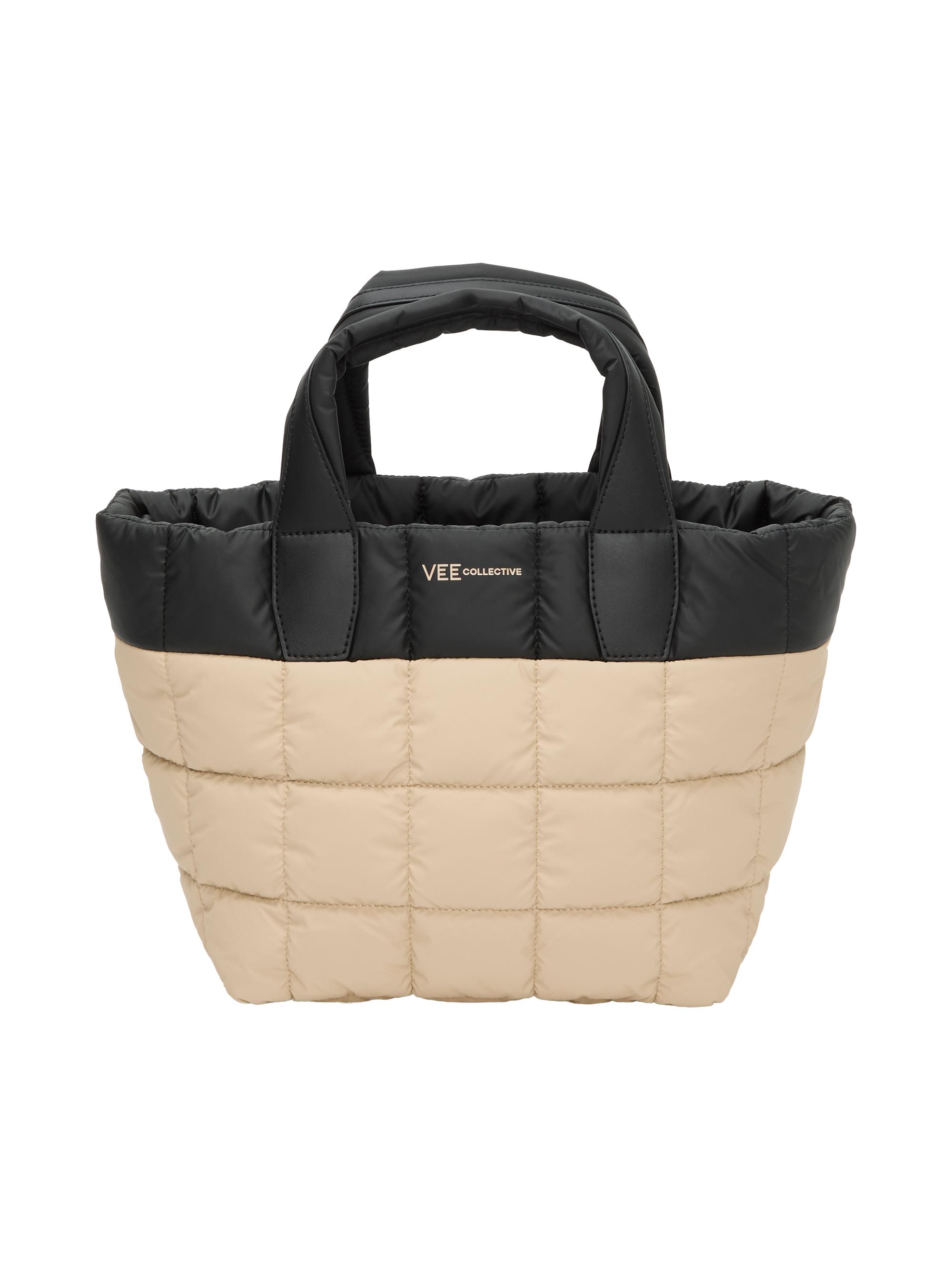 Vee Collective Women's Porter Line  Two-Tone Quilted Tote Bag - Black Desert