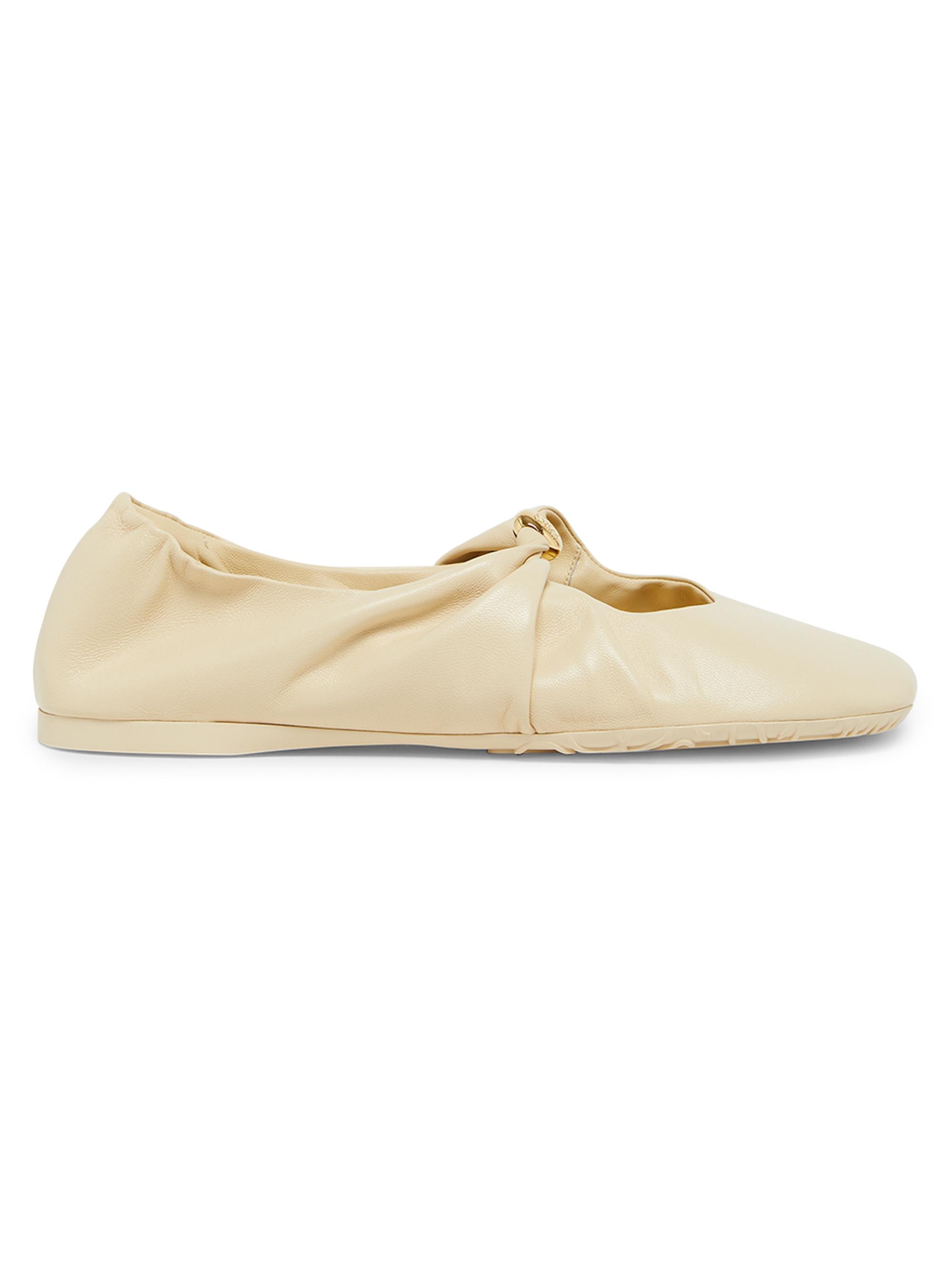 LOEWE Women's Pebble Soft Ballerina Flats - Cream | Thumbnail 7