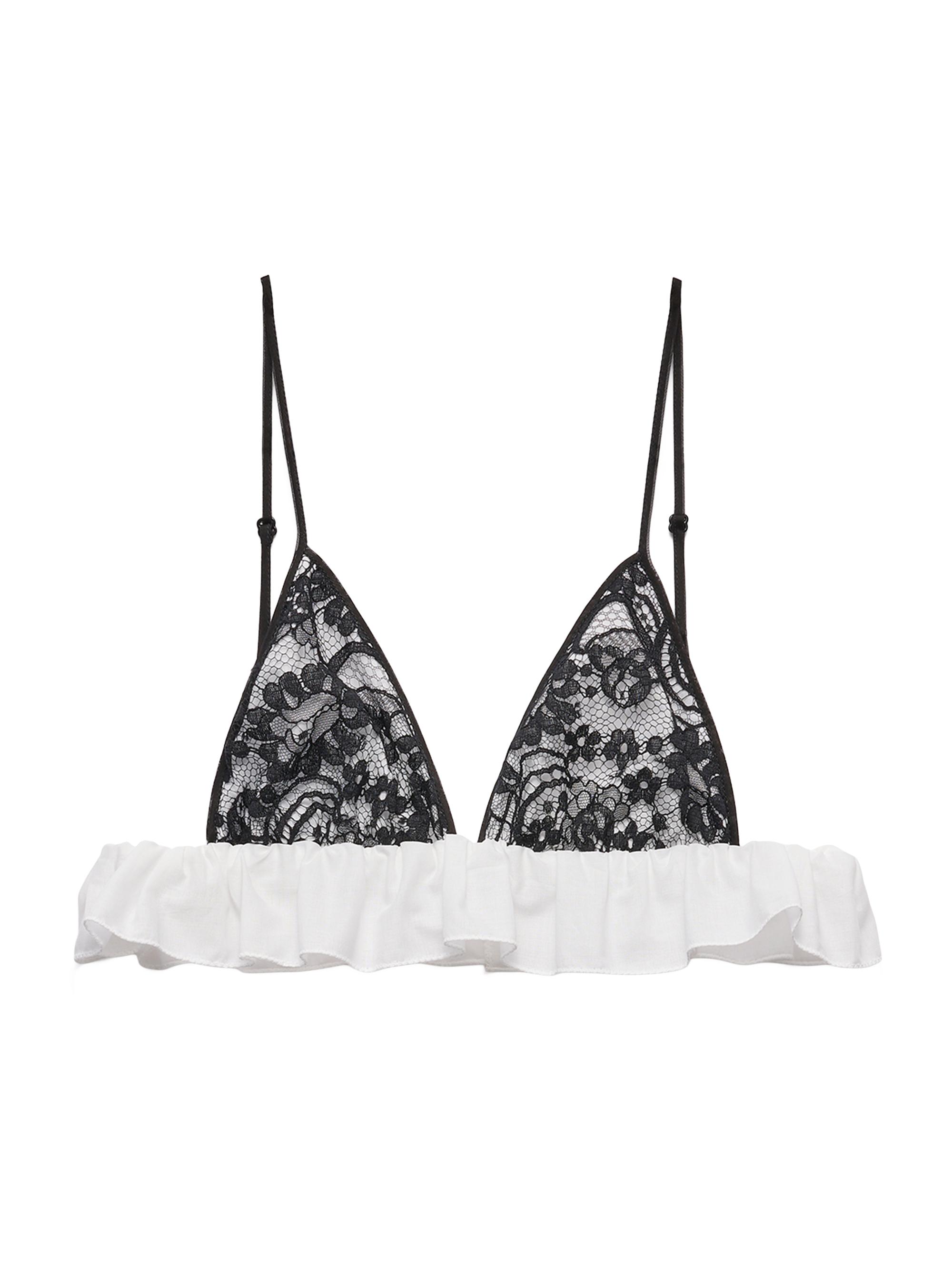 Prada Women's Lace Bralette Top - Black