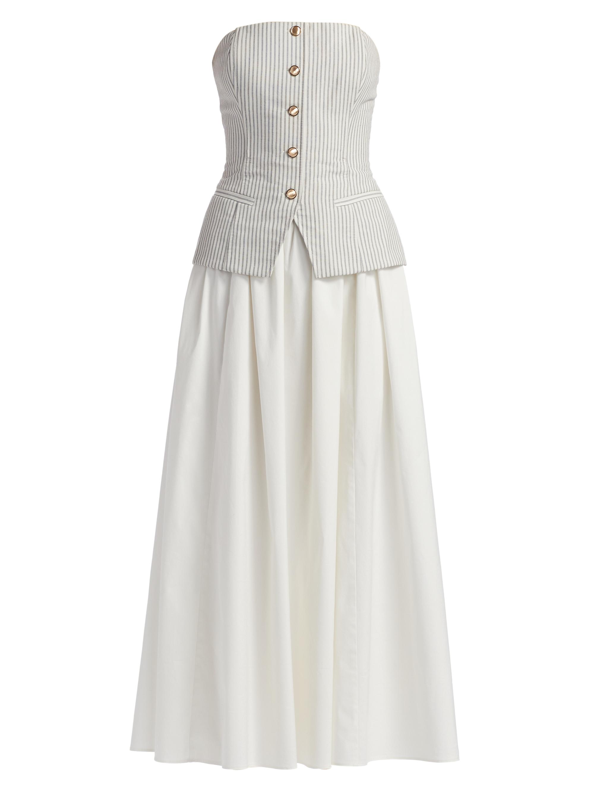 knee length dresses for ladies Linen Off The Shoulder Maxi – SANS FAFF main image 1