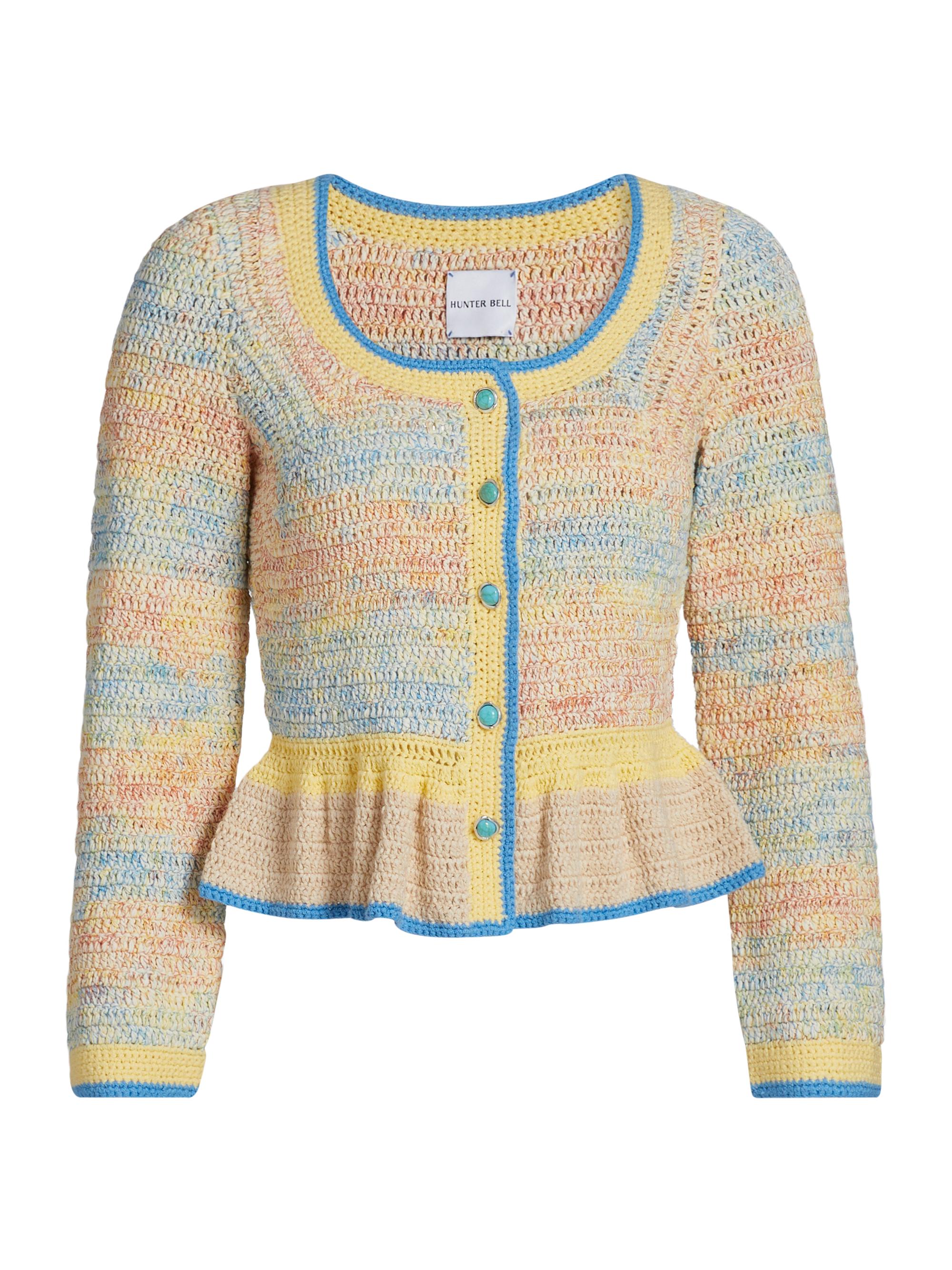 Hunter Bell Women's Guiliana Striped Scoopneck Cardigan - Space Dye