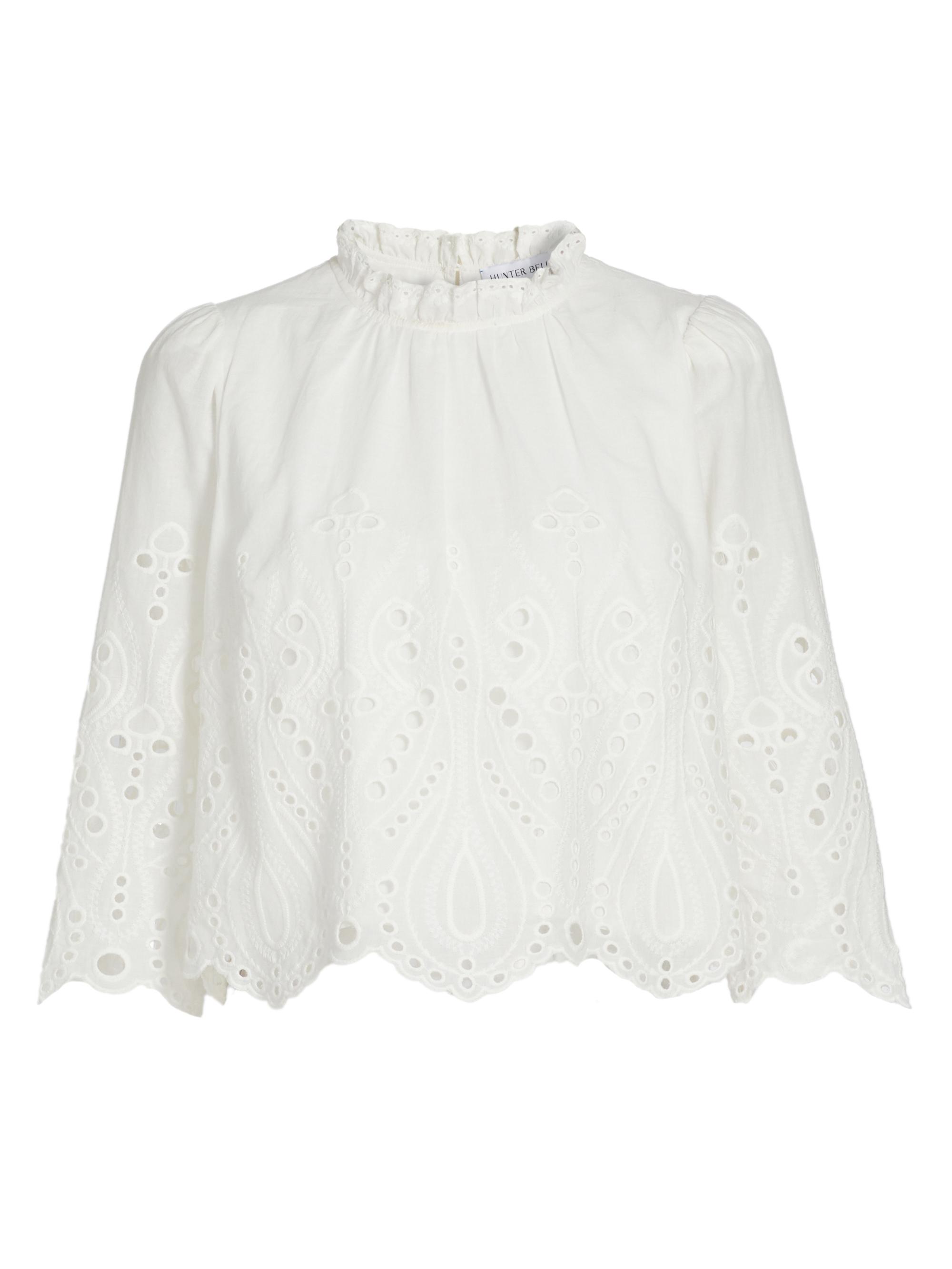 Hunter Bell Women's Fontaine Eyelet Cotton Top - White