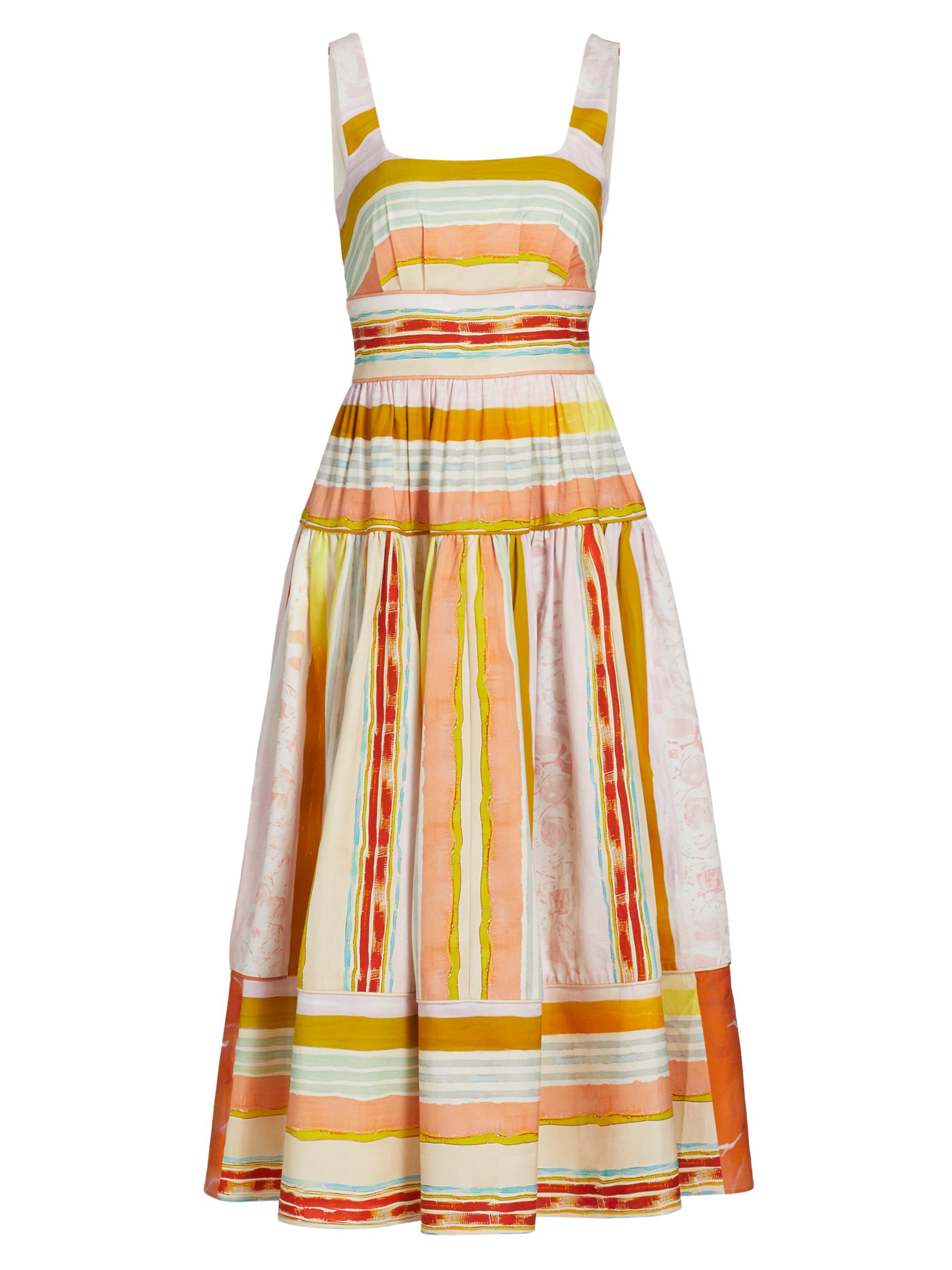 Hunter Bell Women's Mara Striped Cotton Midi-Dress - Abstract Stripe