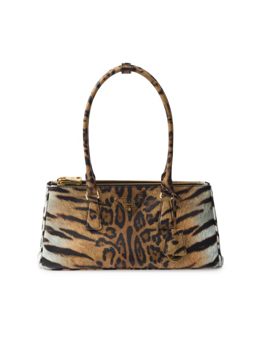 Sac à Main Maxx New York QVC - Cuir Blanc Avec Studs Dorés Et Intérieur Léopard - Occasion Usure Moyenne