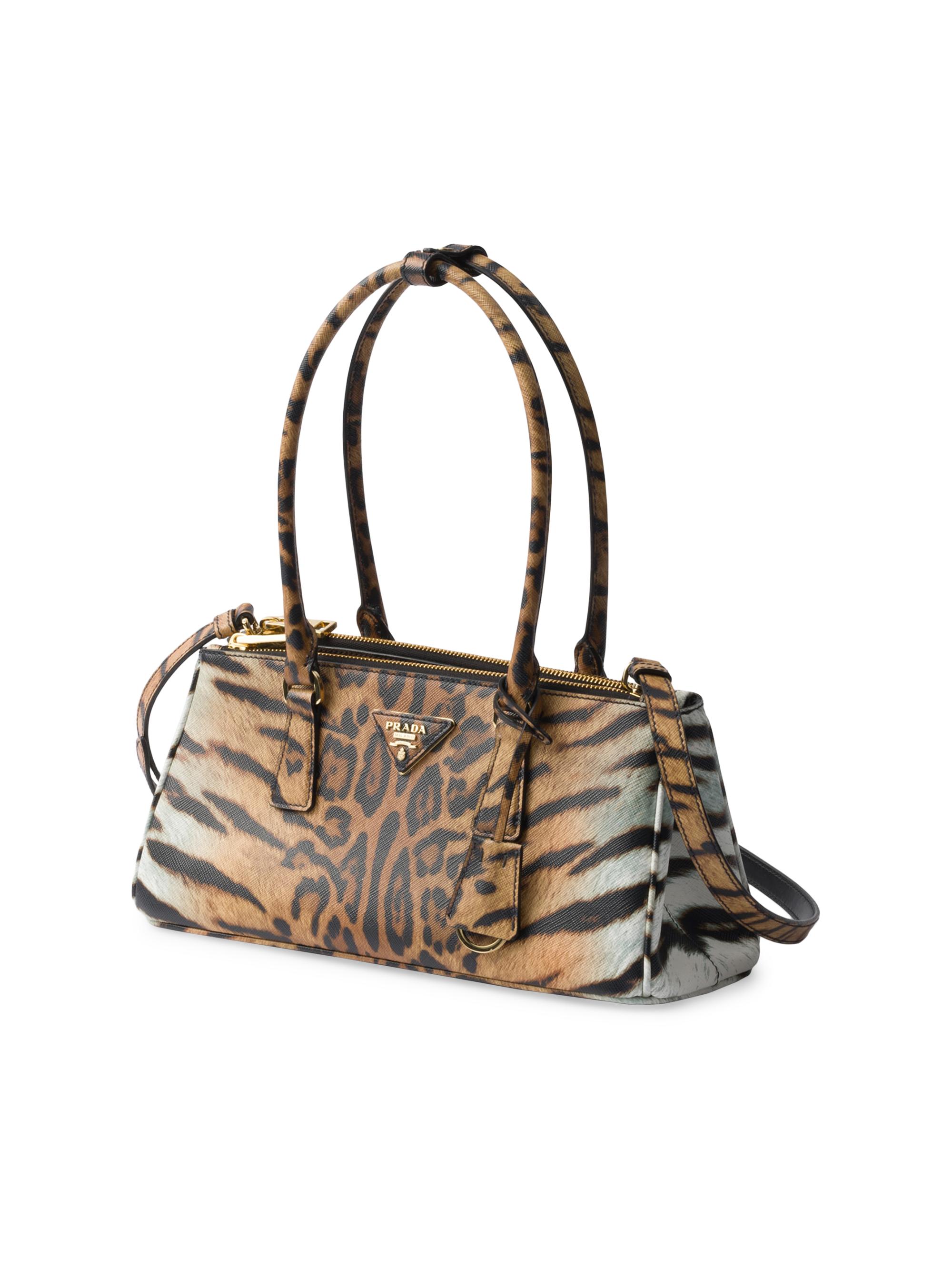 Prada Galleria Medium Printed Saffiano Leather Top Handle Bag