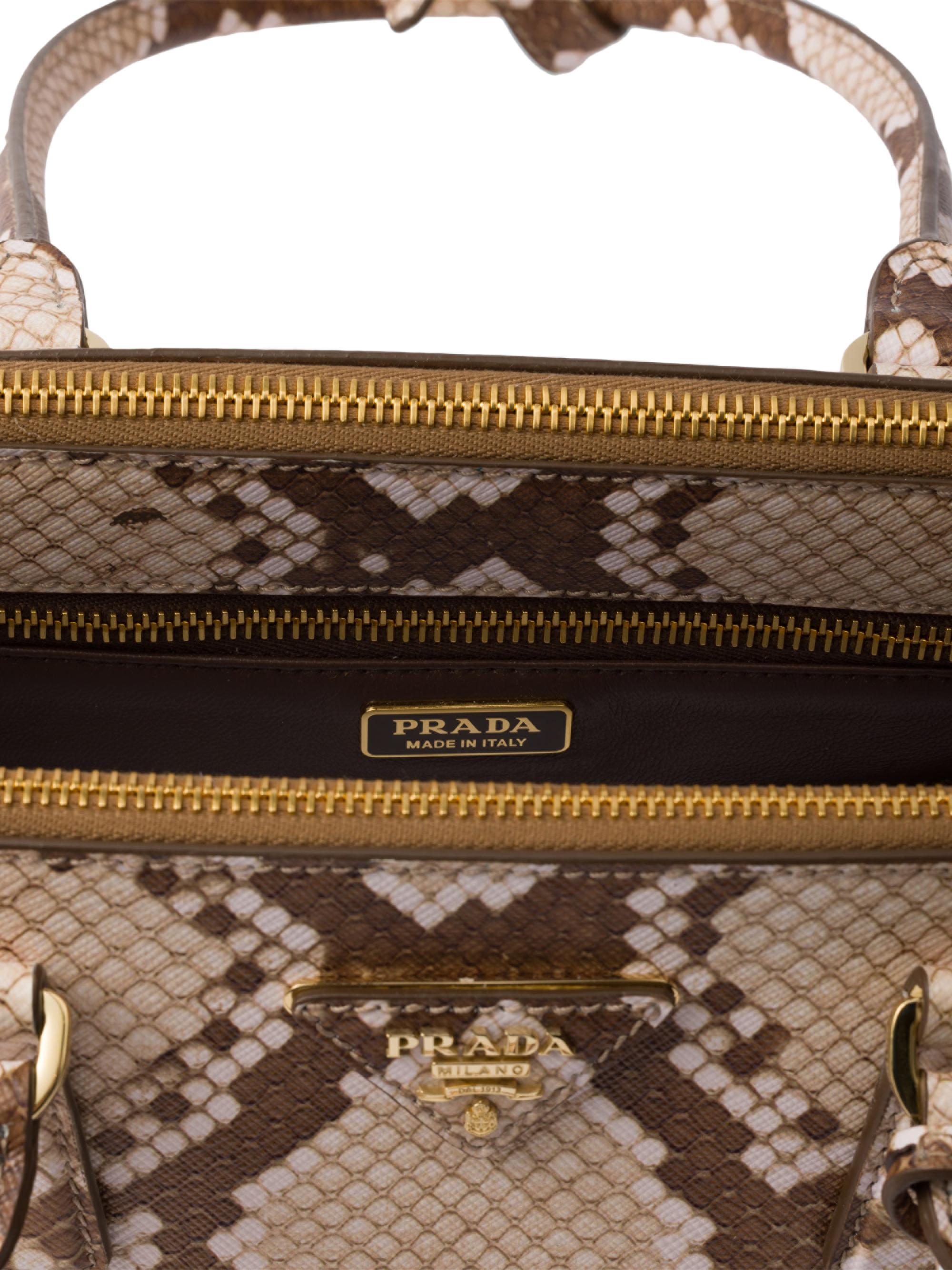 Prada Galleria Medium Printed Saffiano Leather Top Handle Bag