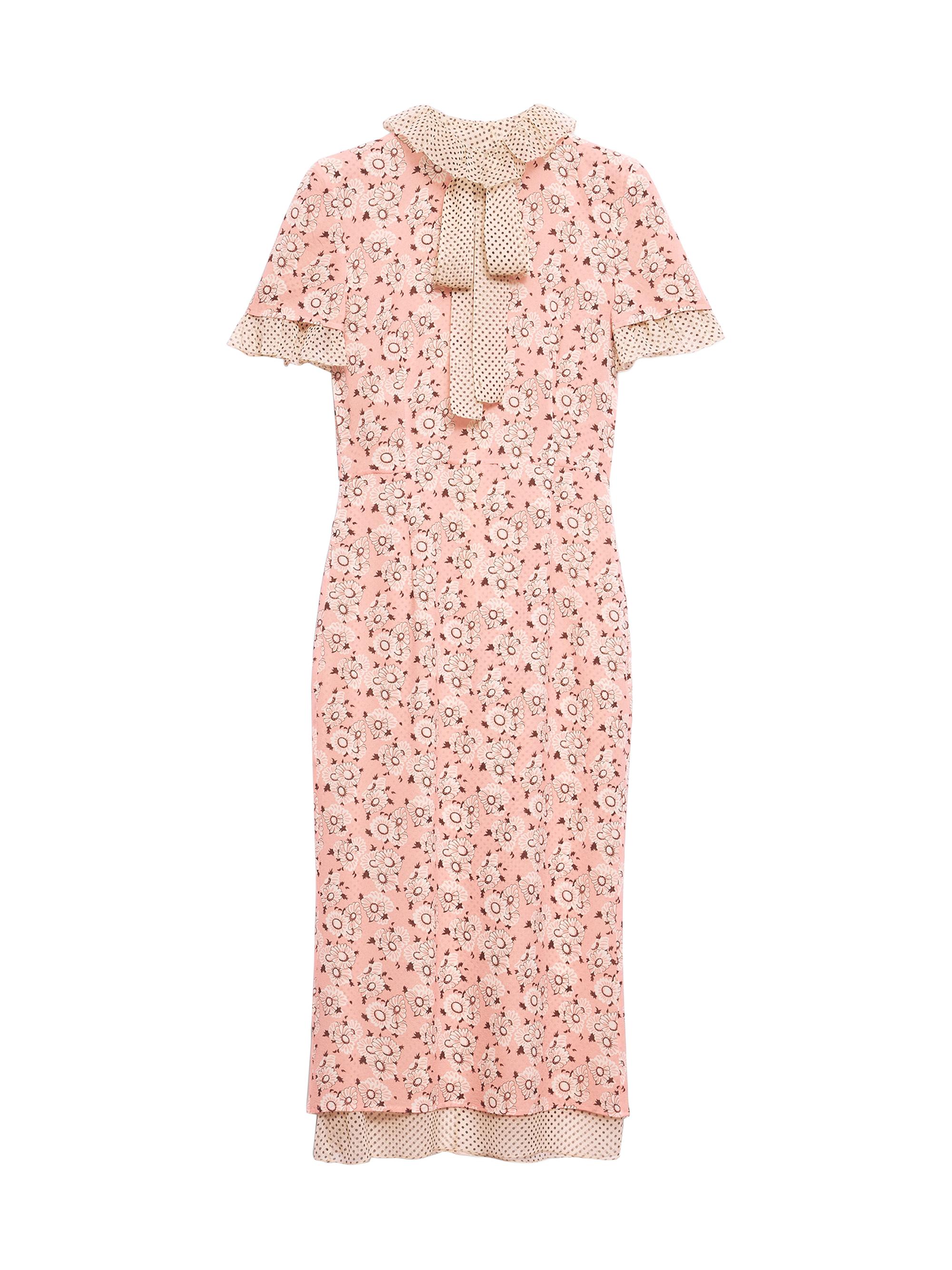 Prada Women's Printed Stretch Georgette Dress - Pink