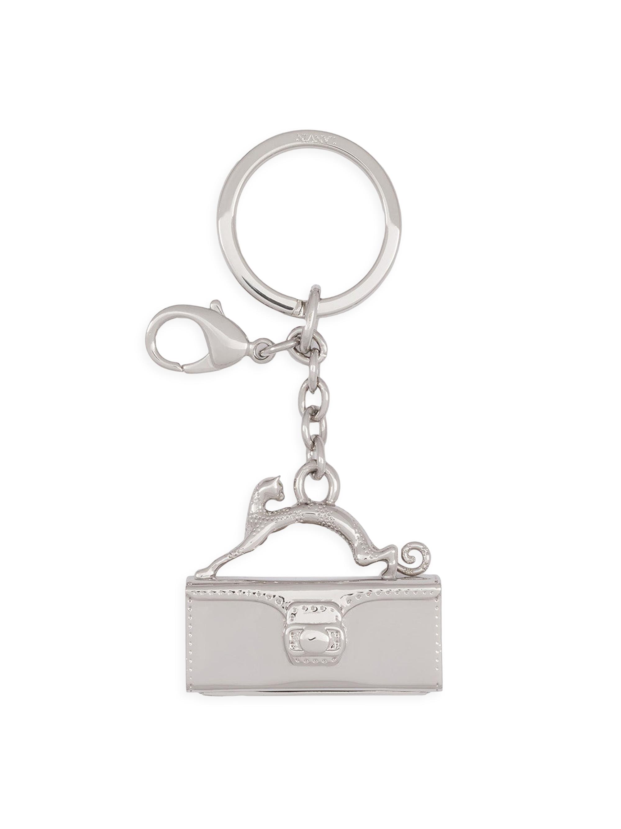 Lanvin Men's Pencil Cat Brass Key Ring - Silver