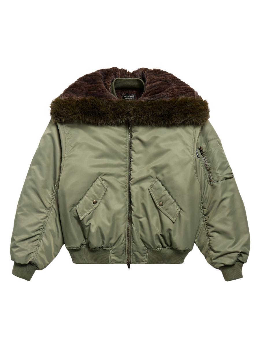 balenciaga アルパカ ファージャケット BALENCIAGA】レオパード Zip-Up ジャケット フェイクファー