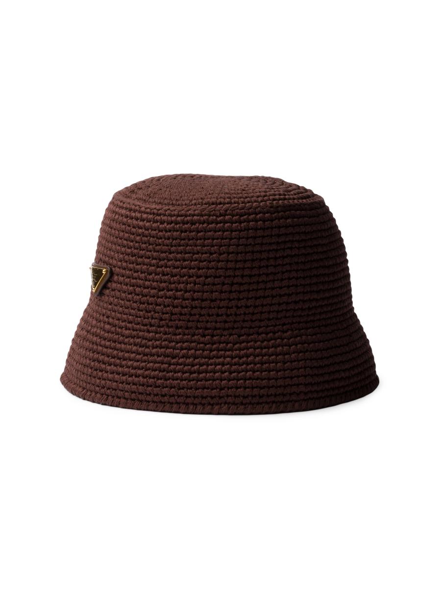 Prada Women's Crochet Bucket Hat In Orange