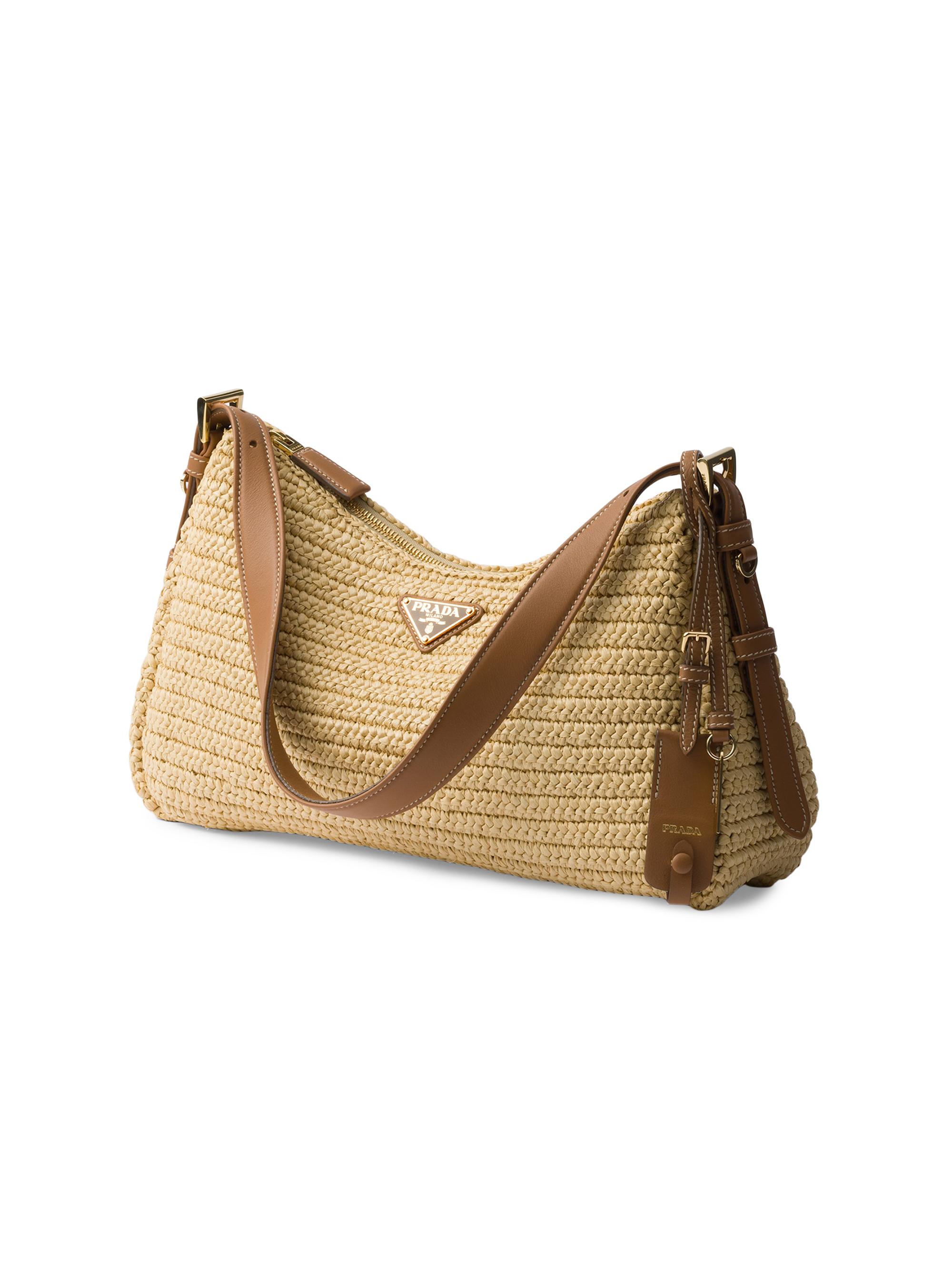 Prada Aimee Large Crochet and Leather Shoulder Bag | Saks Fifth Avenue