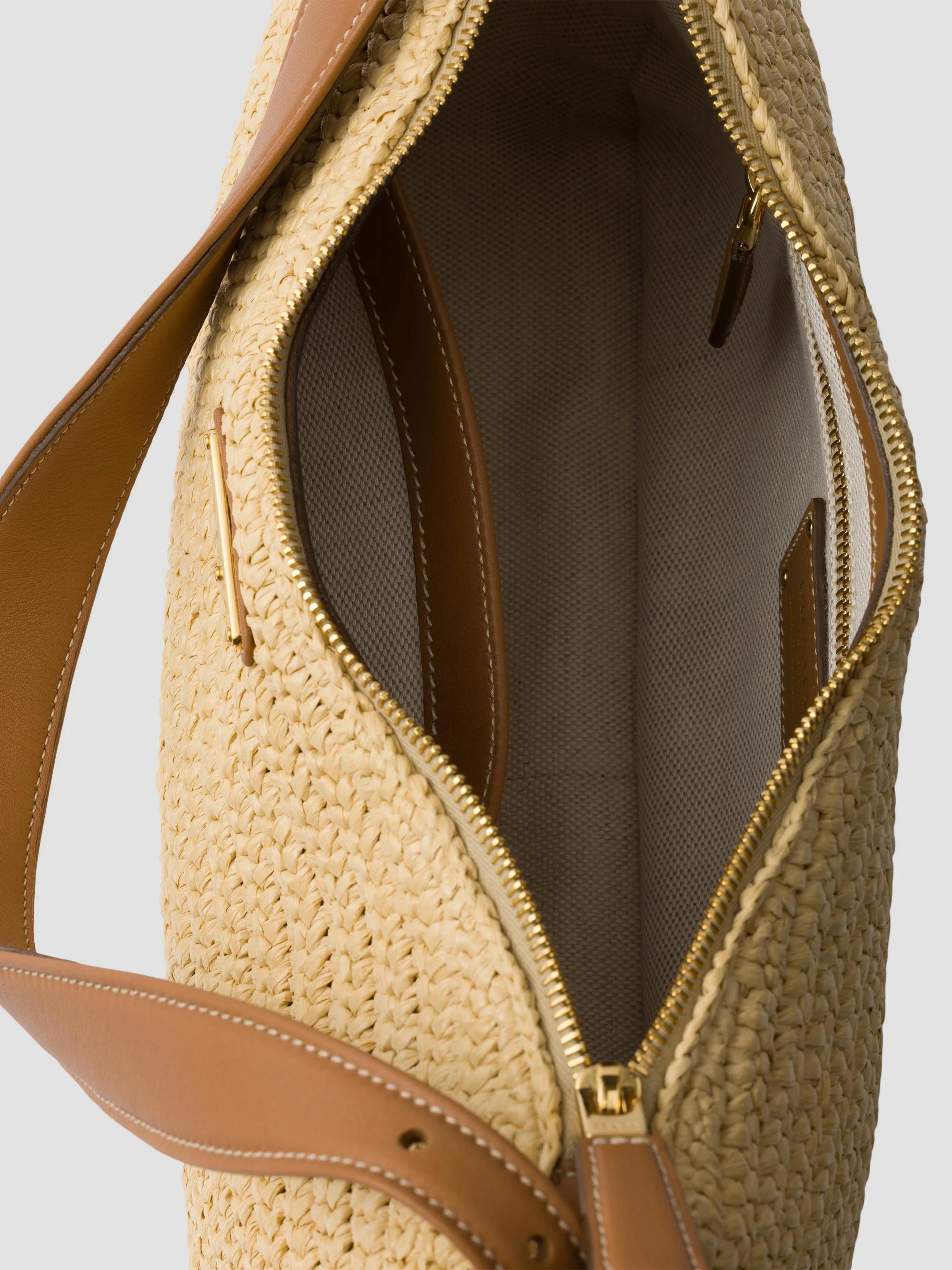 Prada Aimee Large Crochet and Leather Shoulder Bag | Saks Fifth Avenue