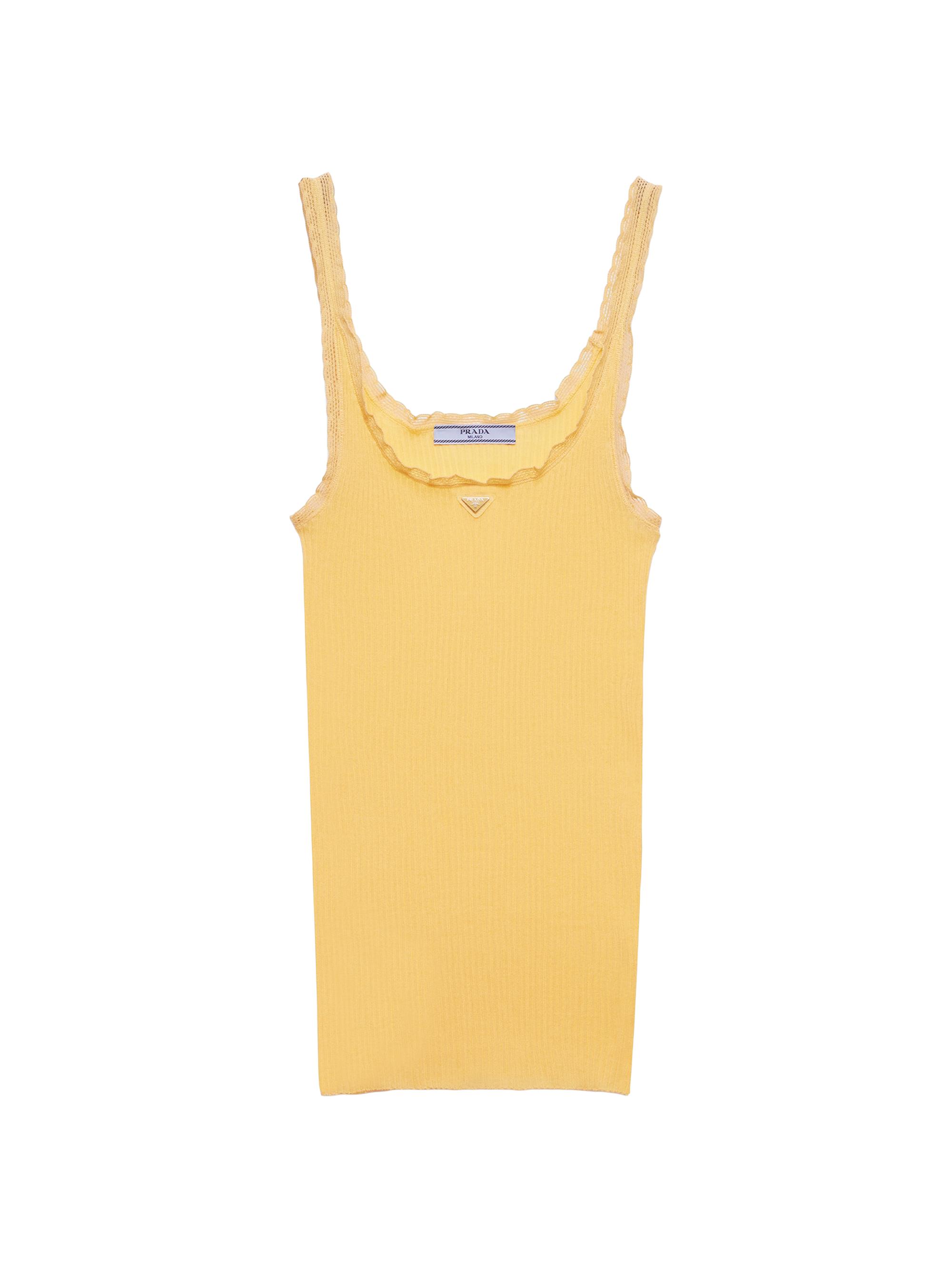 Prada Women's Ribbed Cotton Top - White