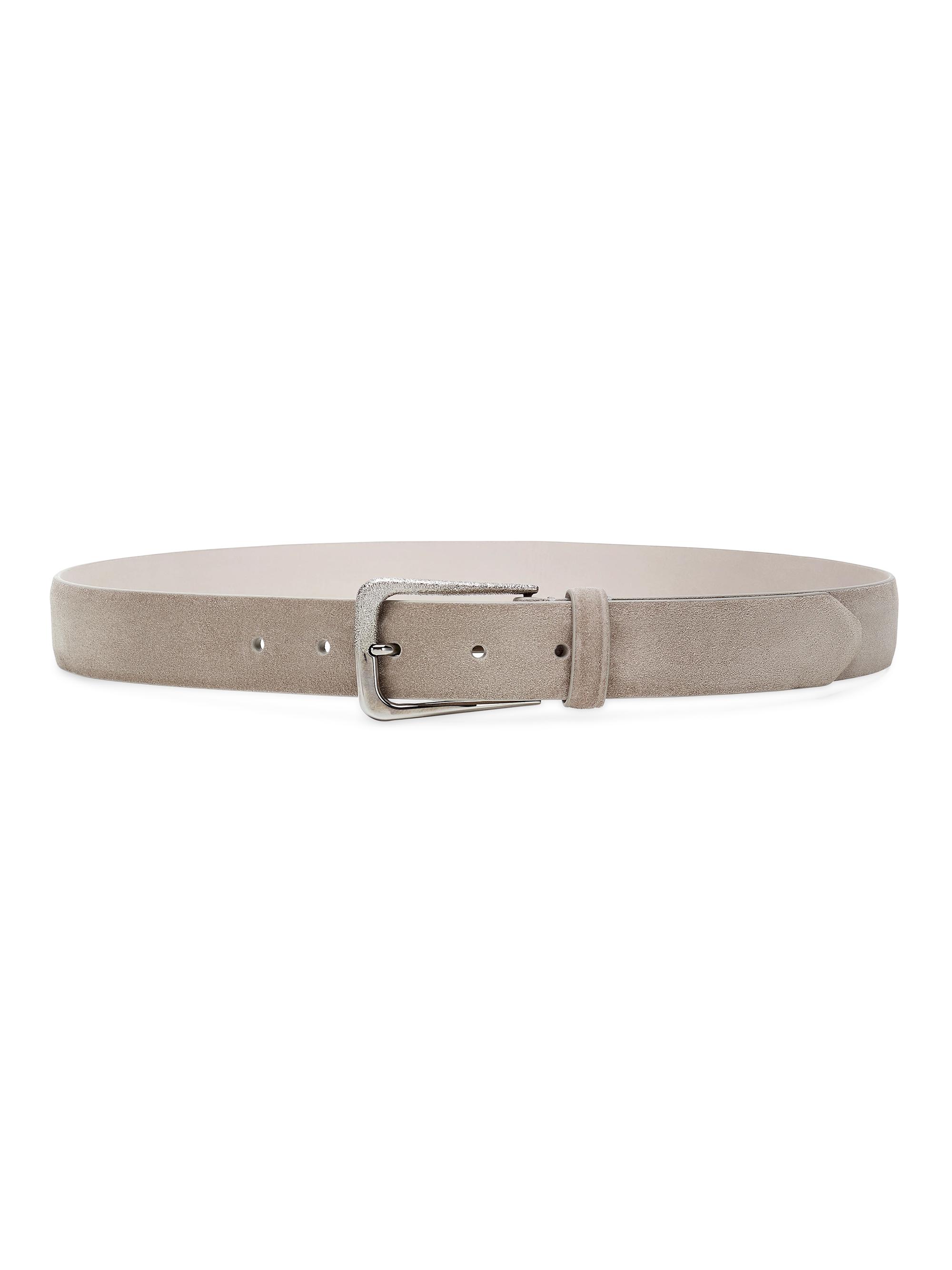 Brunello Cucinelli Women's Suede Belt - Light Grey
