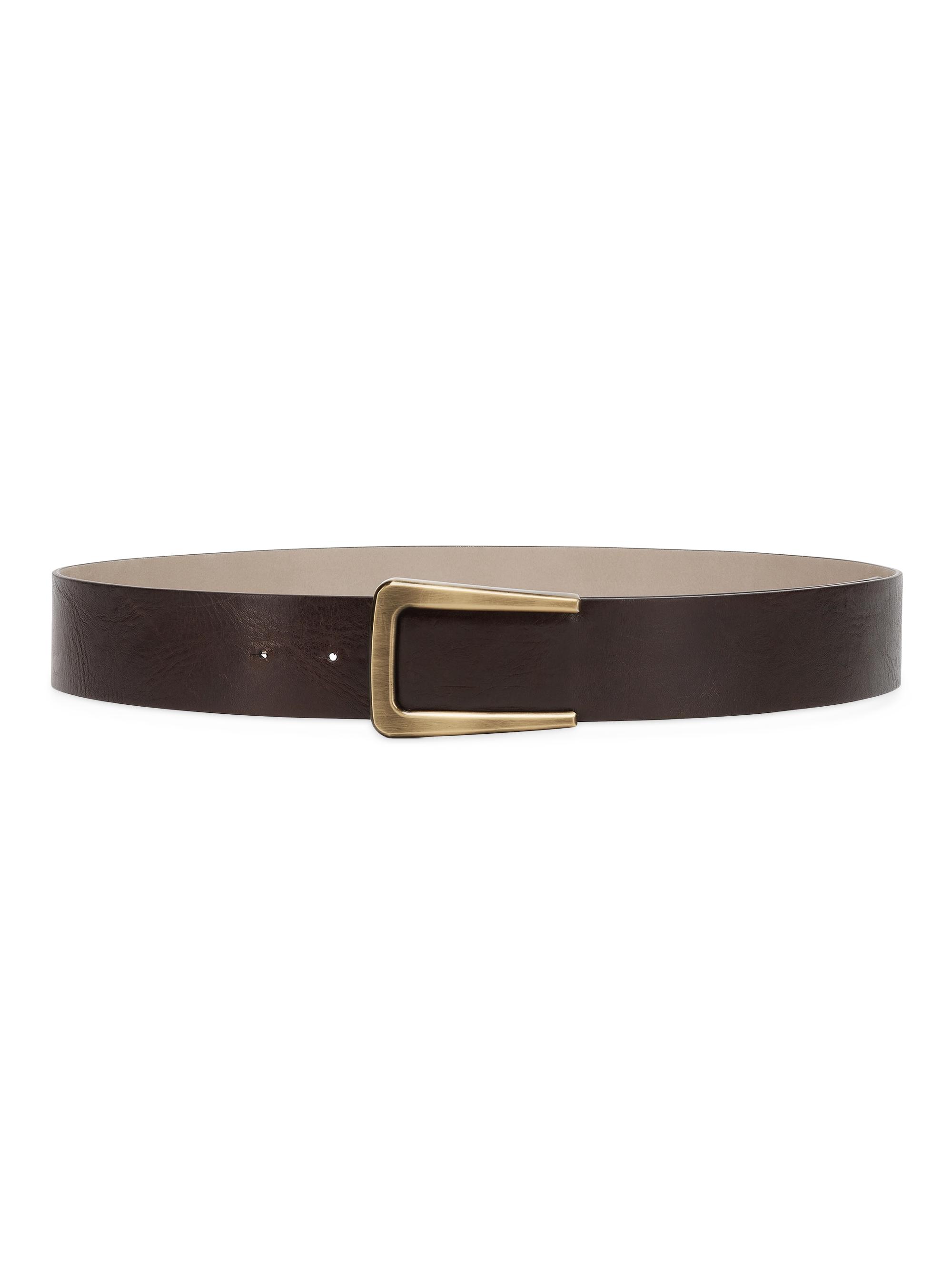 Brunello Cucinelli Women's Vintage Effect Leather Belt - Brown