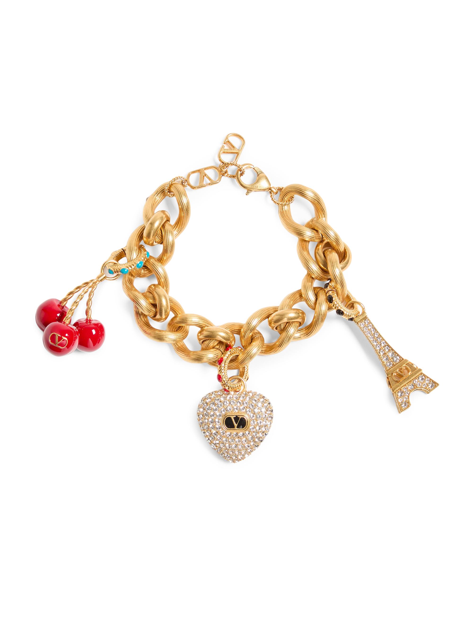 Valentino Garavani Women's Chez Valentino Bracelet in Metal, Enamel and Swarovski Crystals - Antique Brass