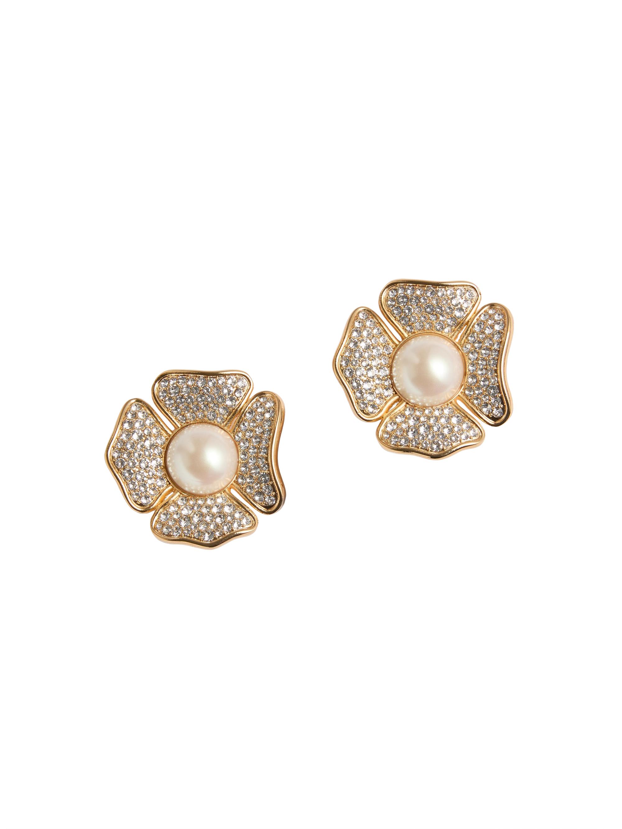 Valentino Garavani Women's San Fin Metal Earrings with Swarovski Crystals and Pearls - Gold