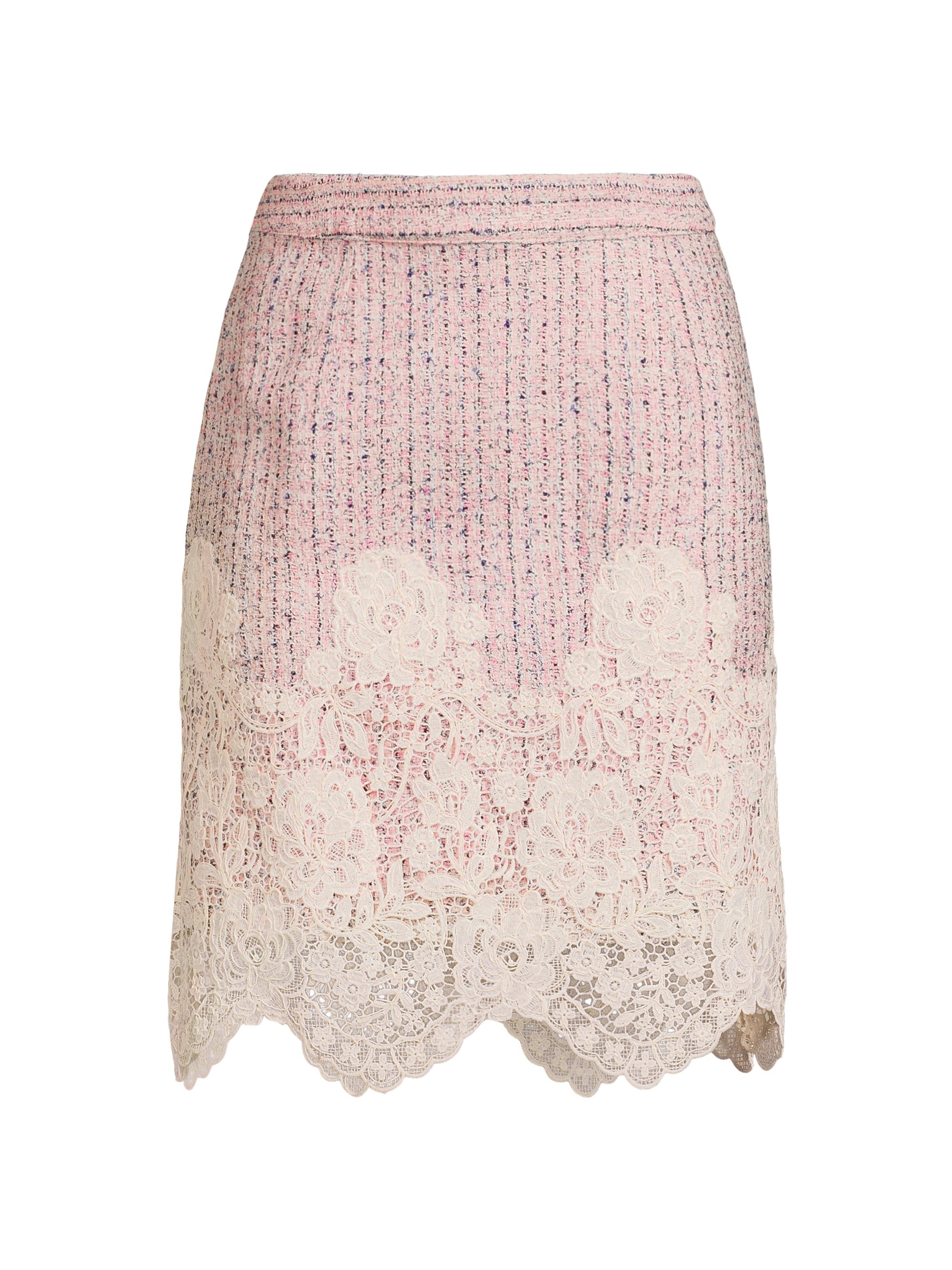 Lilly Pulitzer Women's Bettany Lace-Appliqué Scalloped Bouclé Miniskirt - Pink Bliss Blushing Boucle