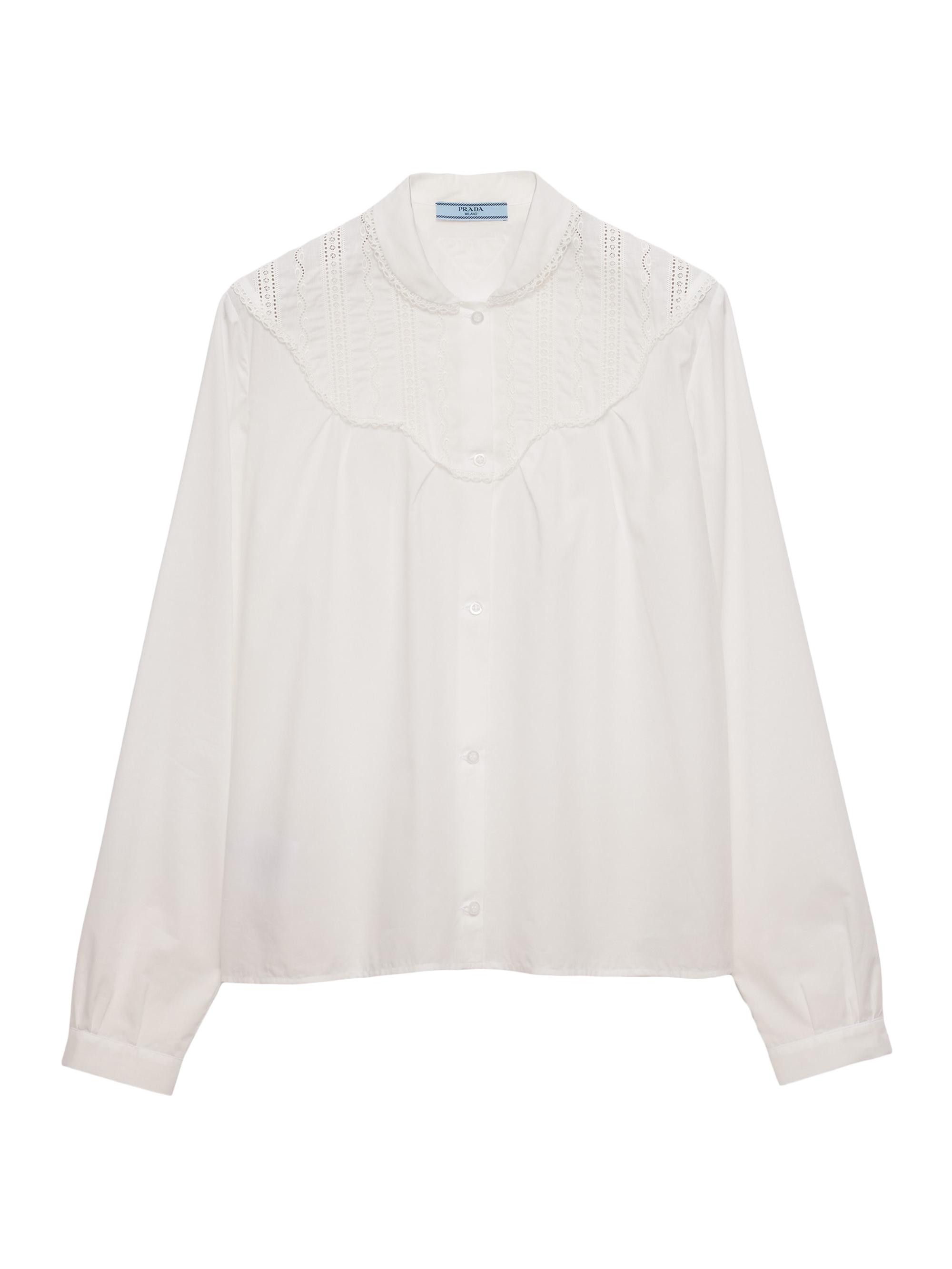 Prada Women's Embroidered Batiste Shirt - White