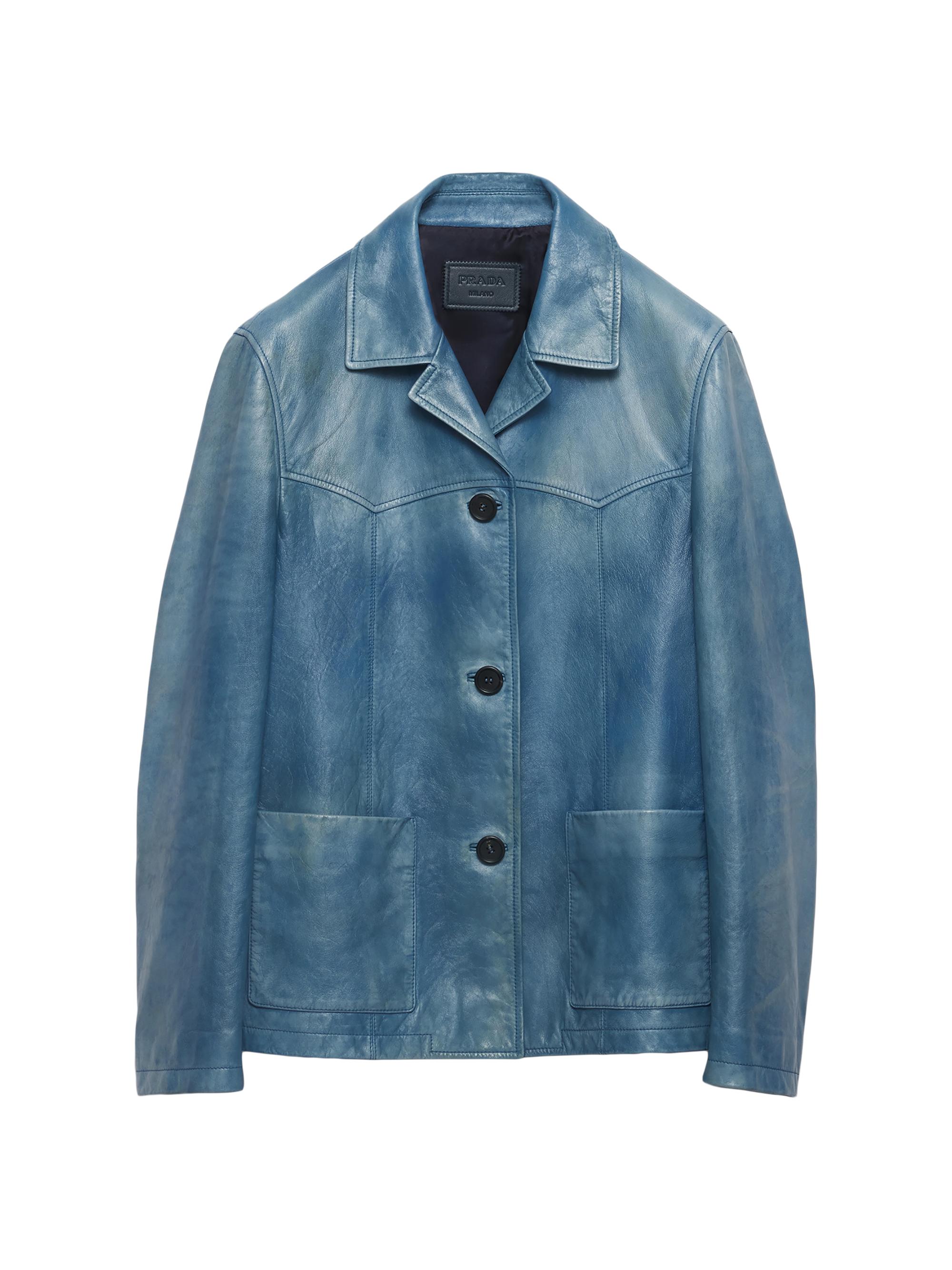 Prada Women's Nappa Leather Jacket - Blue