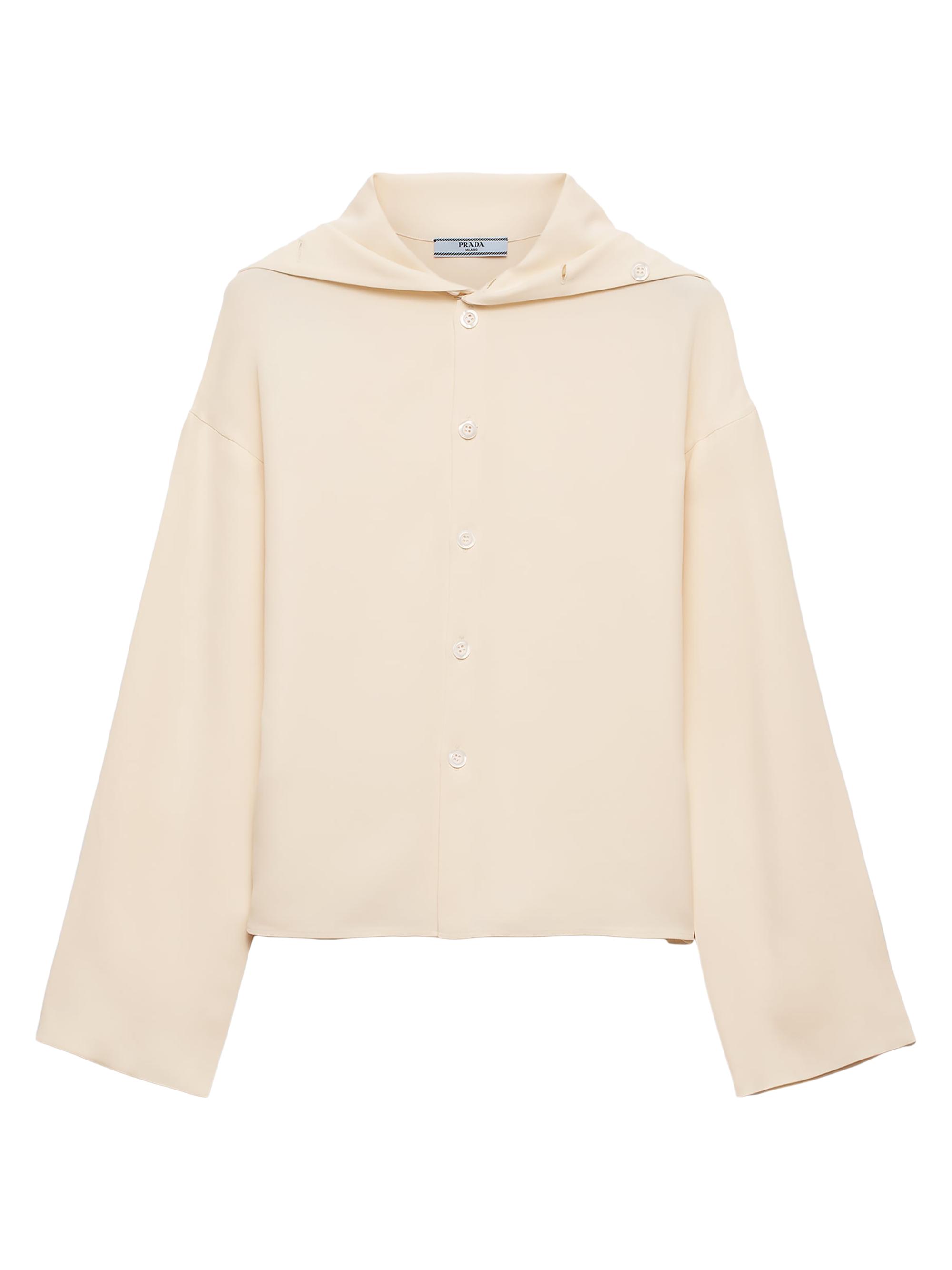Prada Women's Silk Broadcloth Shirt - Beige Khaki