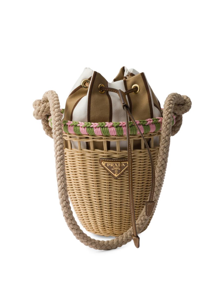 Prada Wicker Mini Bucket Bag | Saks Fifth Avenue