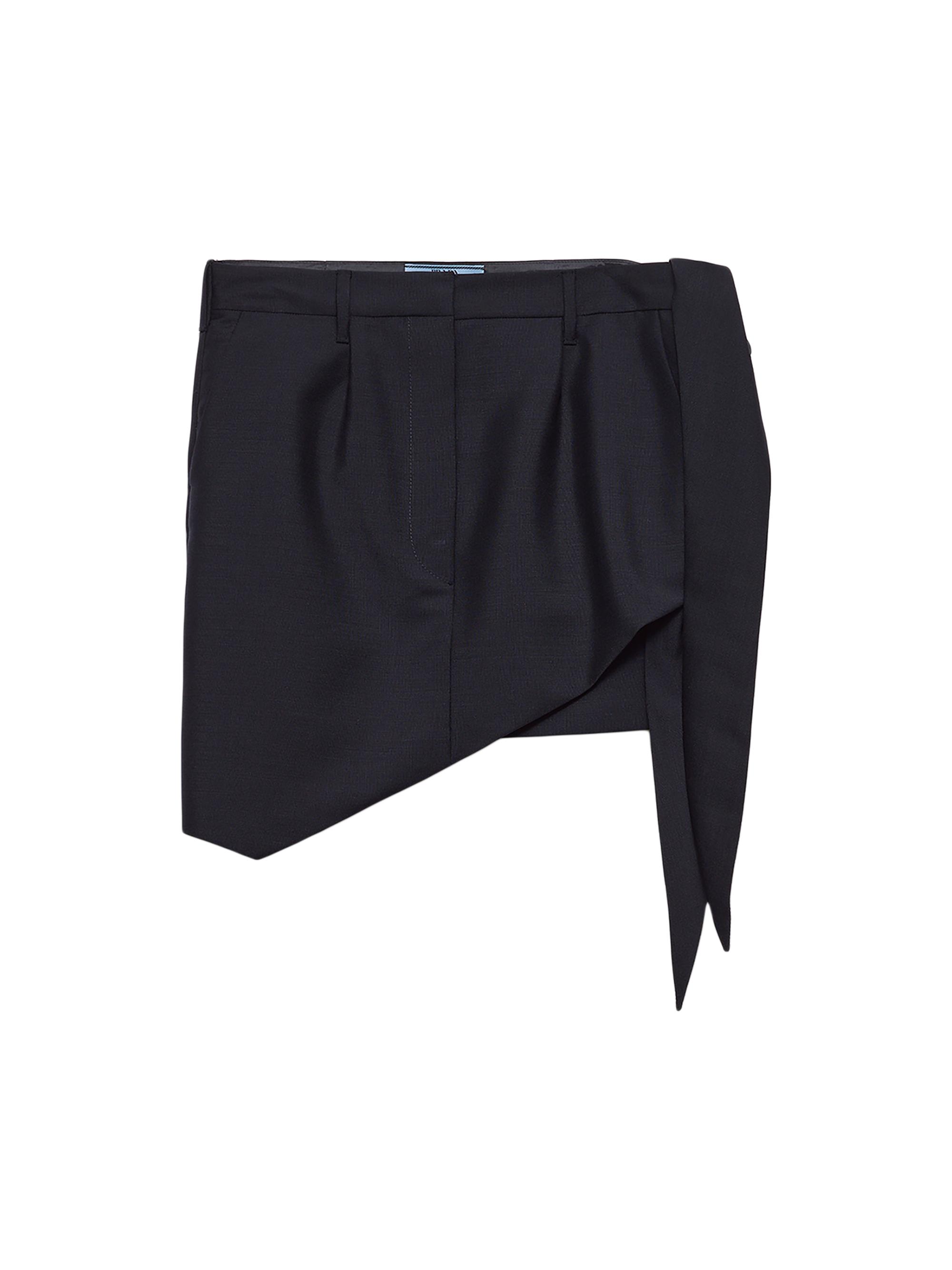 Prada Women's Kid Mohair Miniskirt - Blue